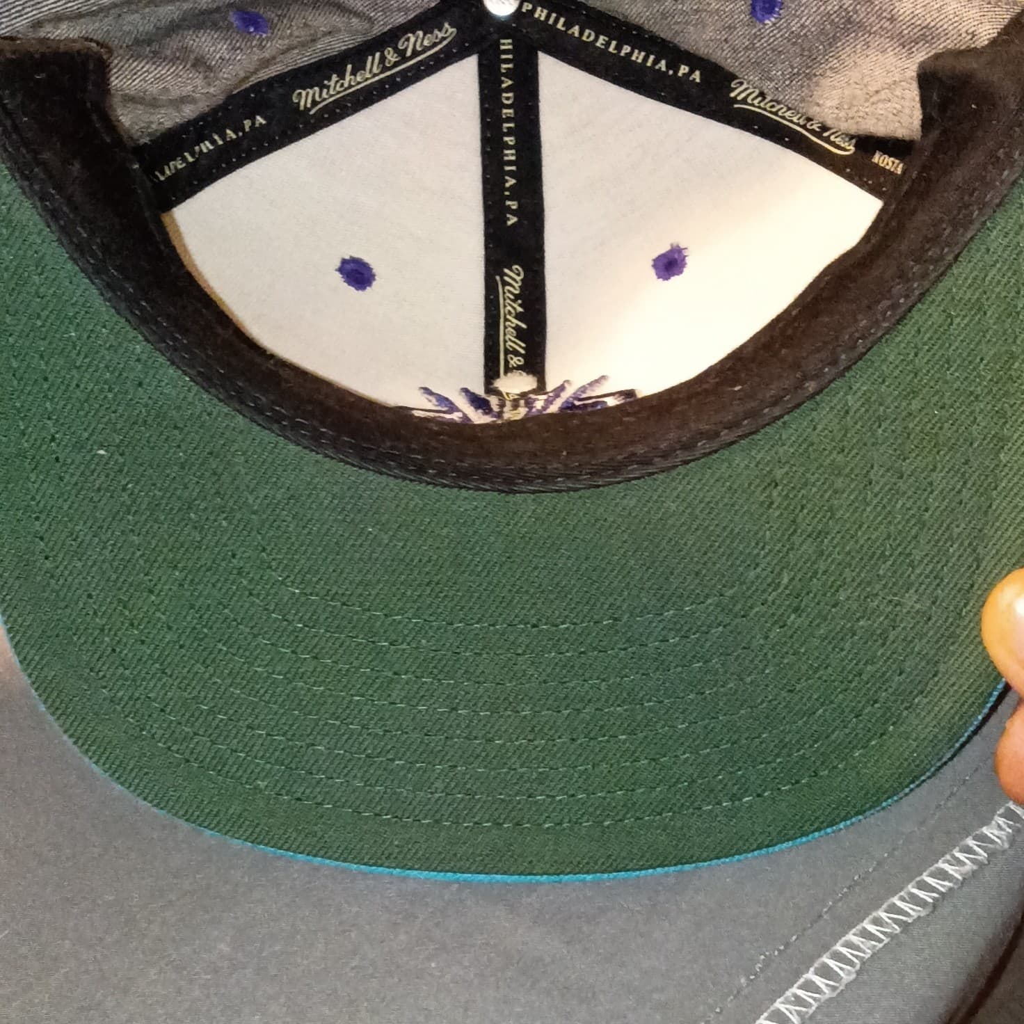 Mitchell & Ness Charlotte Hornets Team Digi Camo Adjustable Snapback Hat Cap - Thumbnail 6