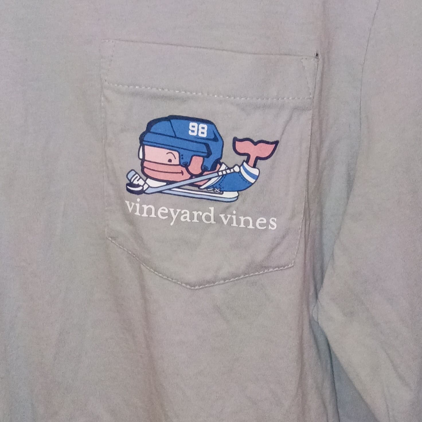 Vineyard Vines Mens Long Sleeve Pocket T-Shirt Blue Gray Whale Logo Size S - Thumbnail 8