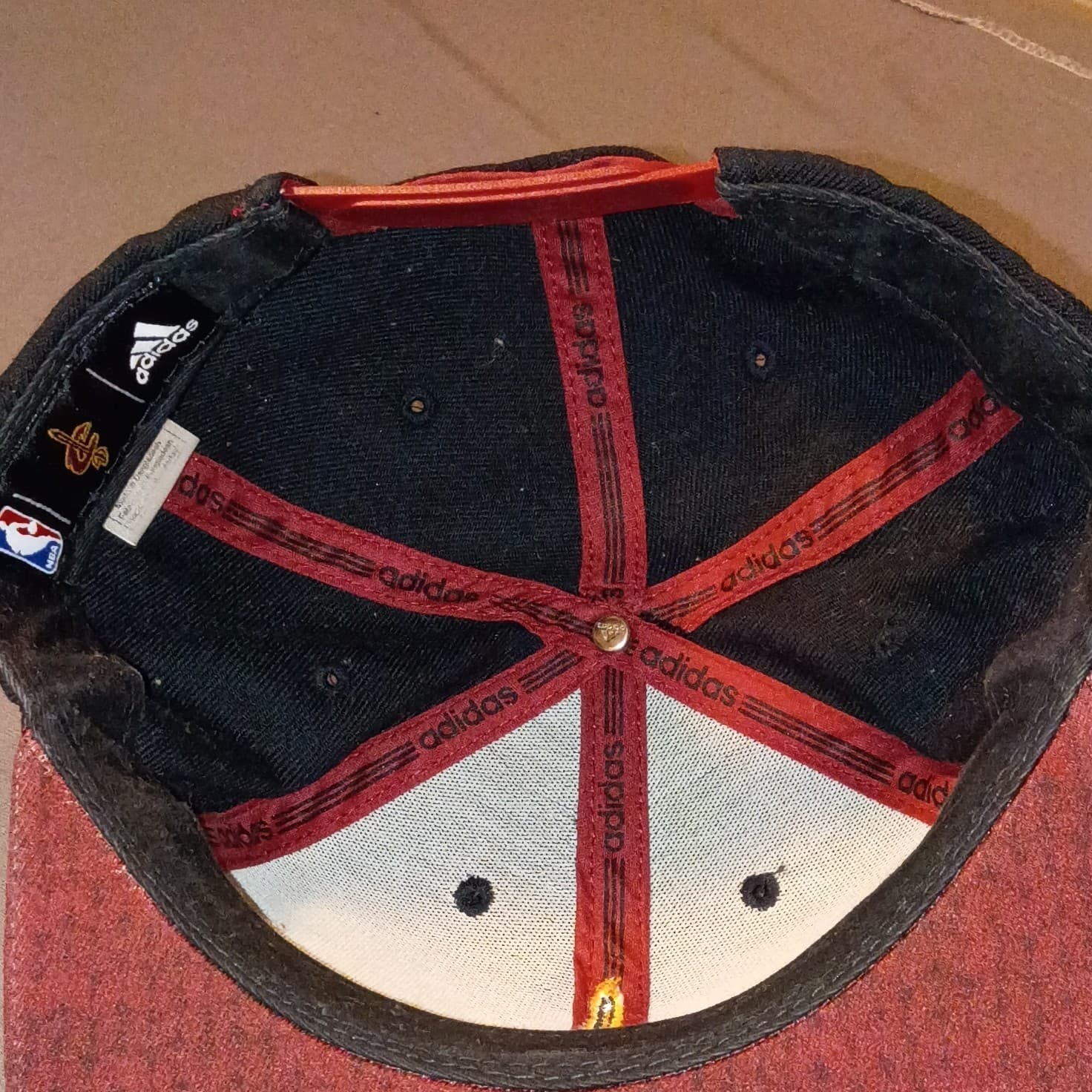 adidas Cleveland Cavaliers NBA Basketball Snapback Hat Cap Black Red - Thumbnail 5