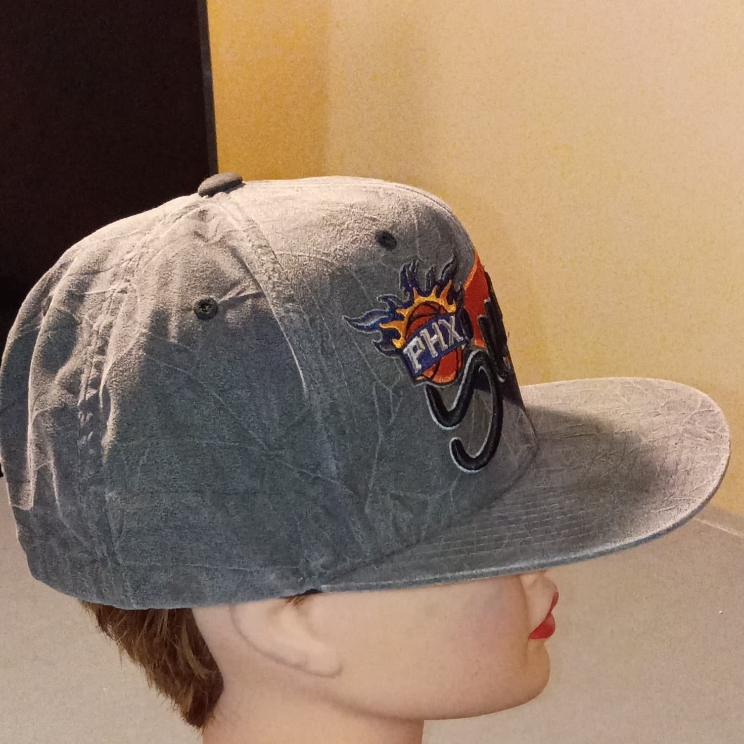 2014 Mitchell & Ness Phoenix Suns Snapback Hat Gray/Orange Mens Rare - Thumbnail 2