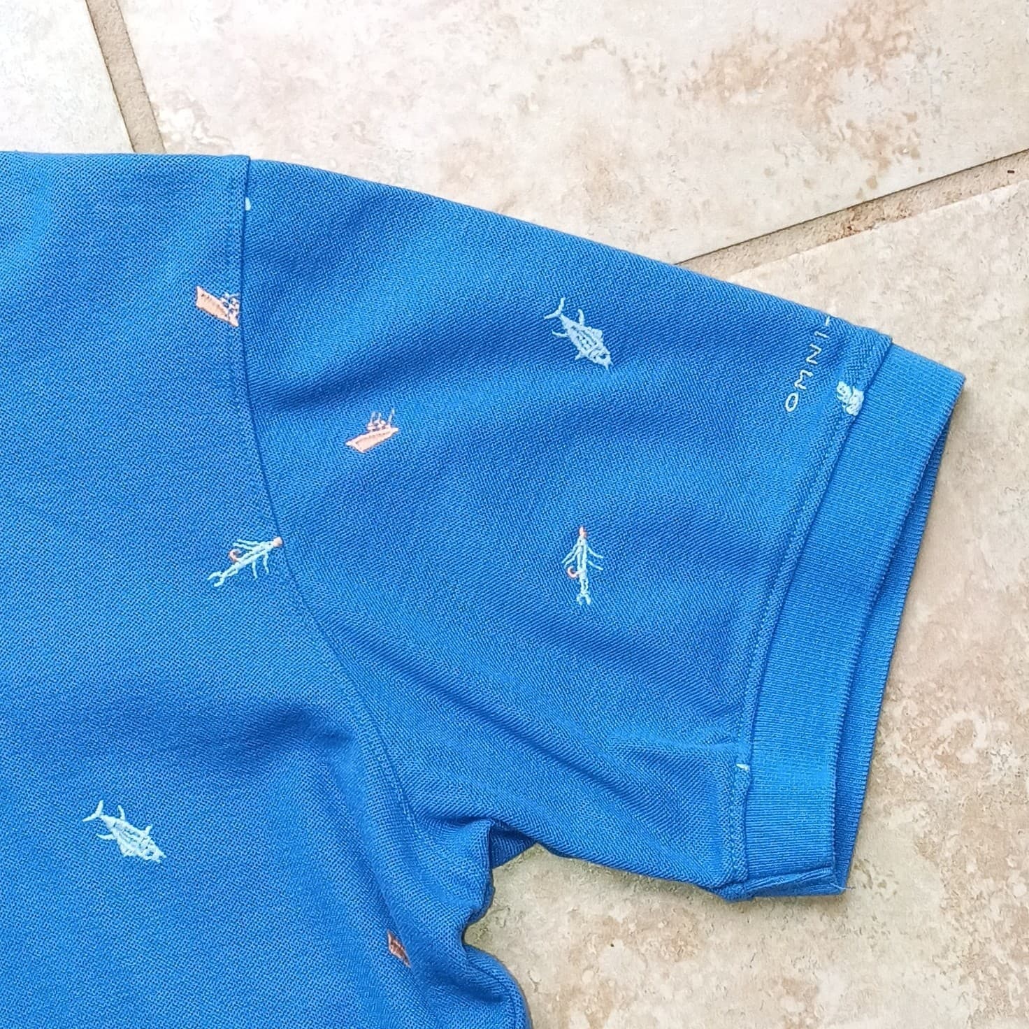 Columbia PFG Shark And Jellyfish Print Men's Size Small Polo Omni Shade - Thumbnail 4