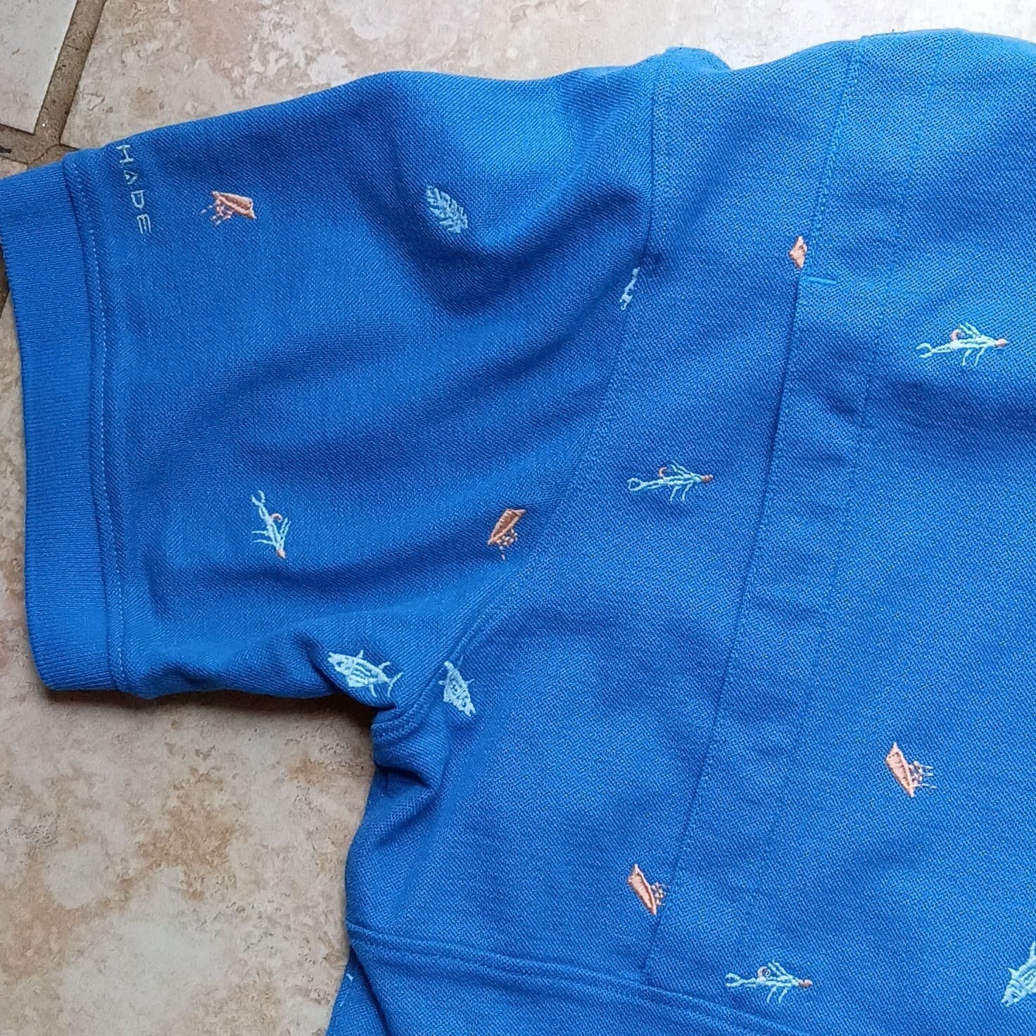 Columbia PFG Shark And Jellyfish Print Men's Size Small Polo Omni Shade - Thumbnail 15