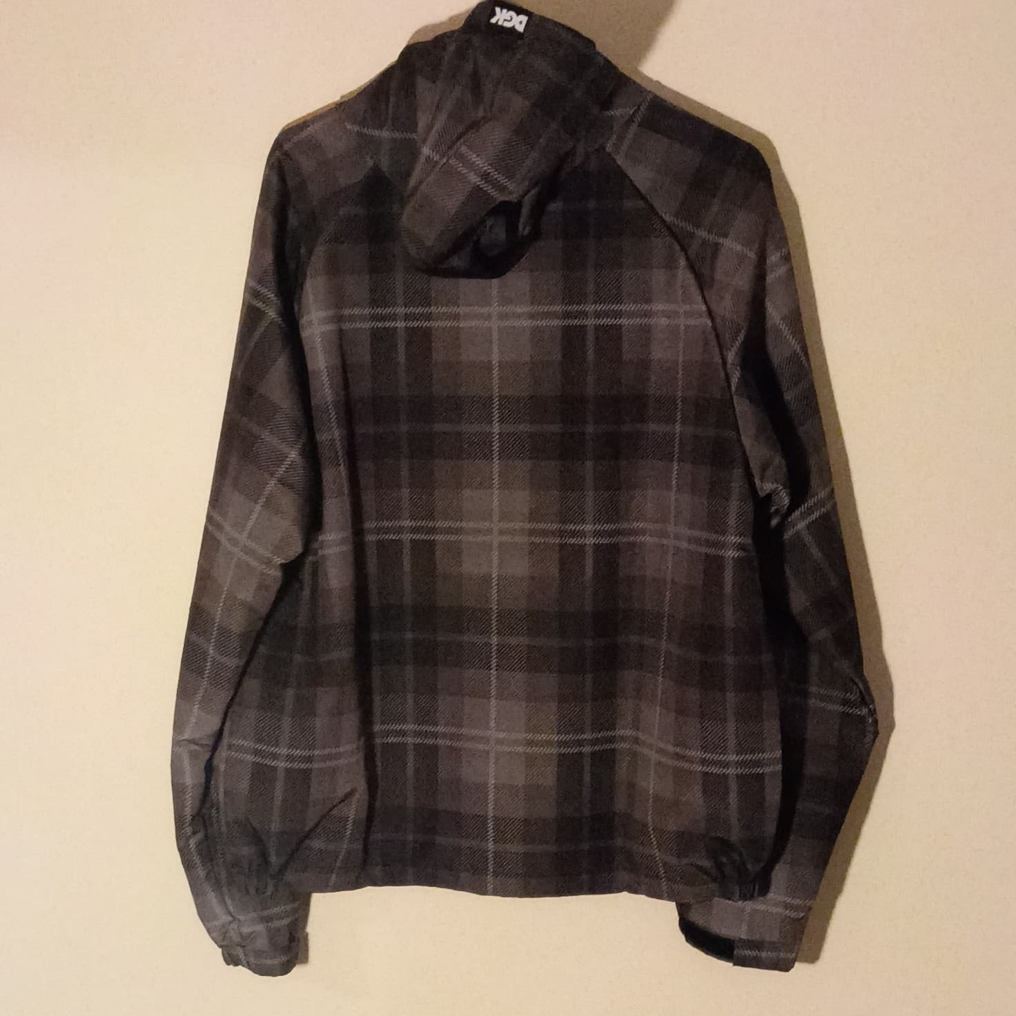 DGK Quarter Zip Plaid Print Windbreaker Jacket Brand New With Tags With Hood - Thumbnail 2