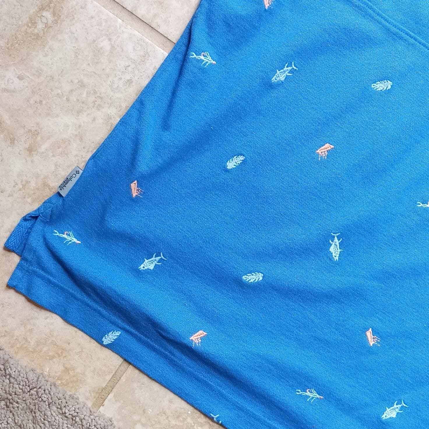 Columbia PFG Shark And Jellyfish Print Men's Size Small Polo Omni Shade - Thumbnail 16
