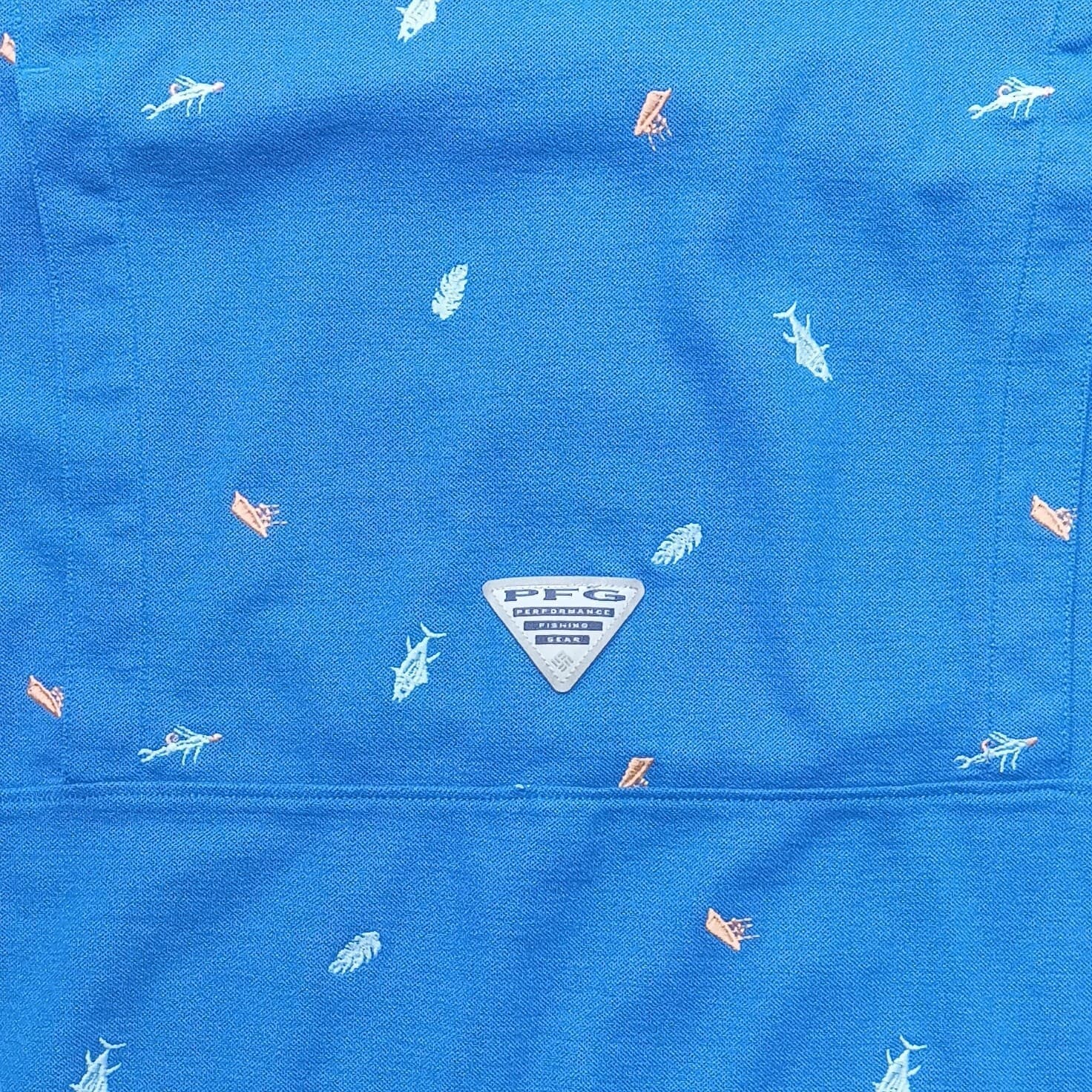 Columbia PFG Shark And Jellyfish Print Men's Size Small Polo Omni Shade - Thumbnail 12