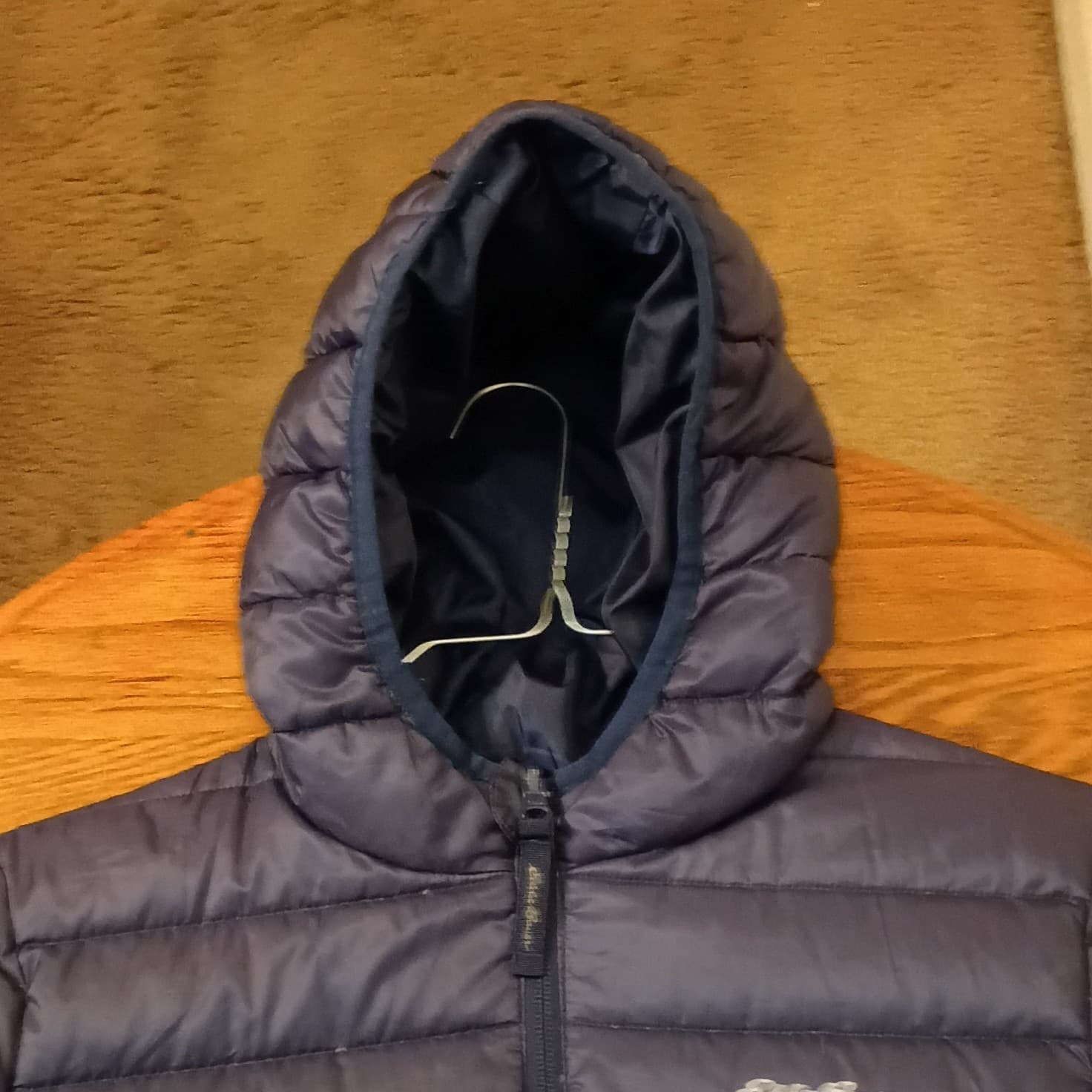 Eddie Bauer Reversible Down Jacket Kids Small Blue Puffer Hooded Winter Coat - Thumbnail 3