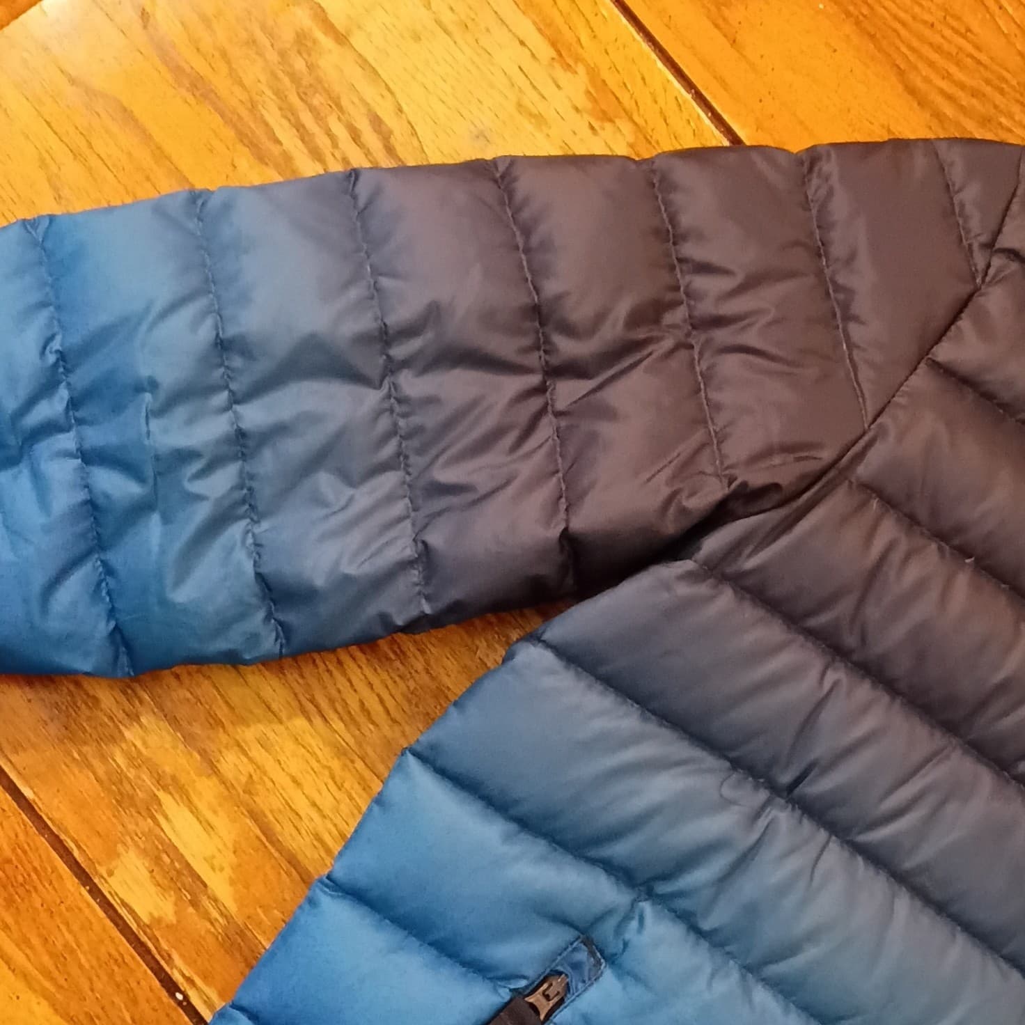 Eddie Bauer Reversible Down Jacket Kids Small Blue Puffer Hooded Winter Coat - Thumbnail 11