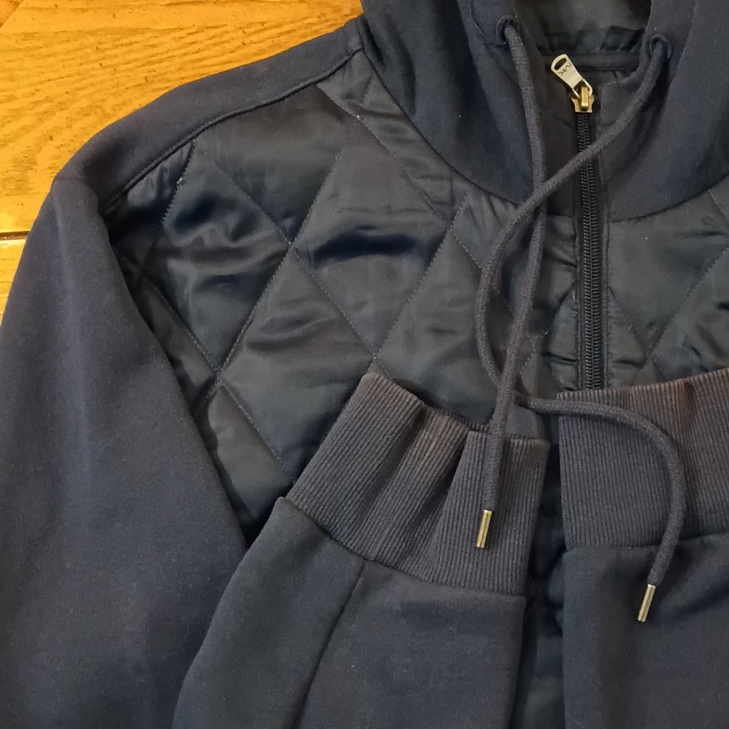 Michael Kors Fully Zip Hooded/Bubble Jacket Men's Size XL Navy Blue - Thumbnail 3