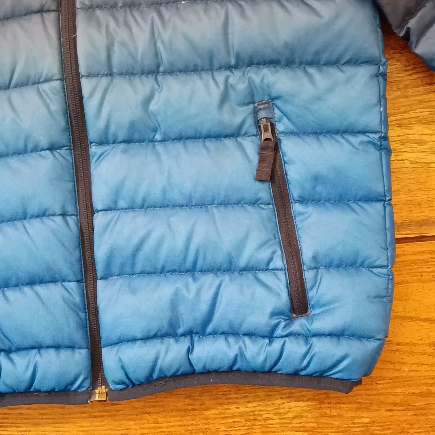 Eddie Bauer Reversible Down Jacket Kids Small Blue Puffer Hooded Winter Coat - Thumbnail 7
