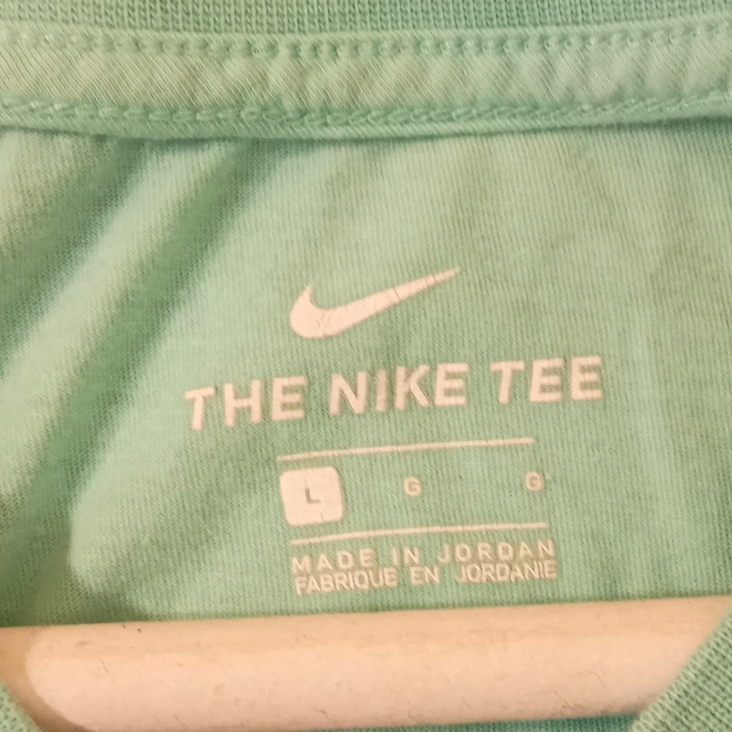 Nike Women’s T Shirt Large Mint Green Logo Graphic Tee Short Sleeve Cotton - Thumbnail 4