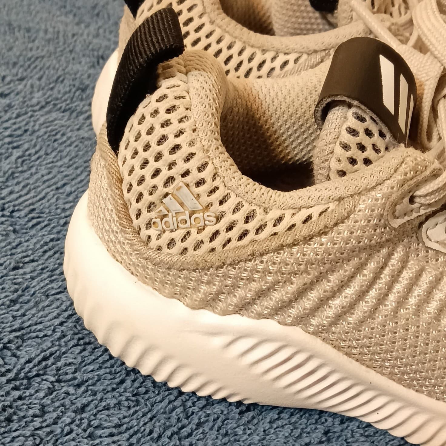 adidas Alphabounce Unisex Kids Sneaker Beige/White/Black US 5K EU 20 BW1189 - Thumbnail 6