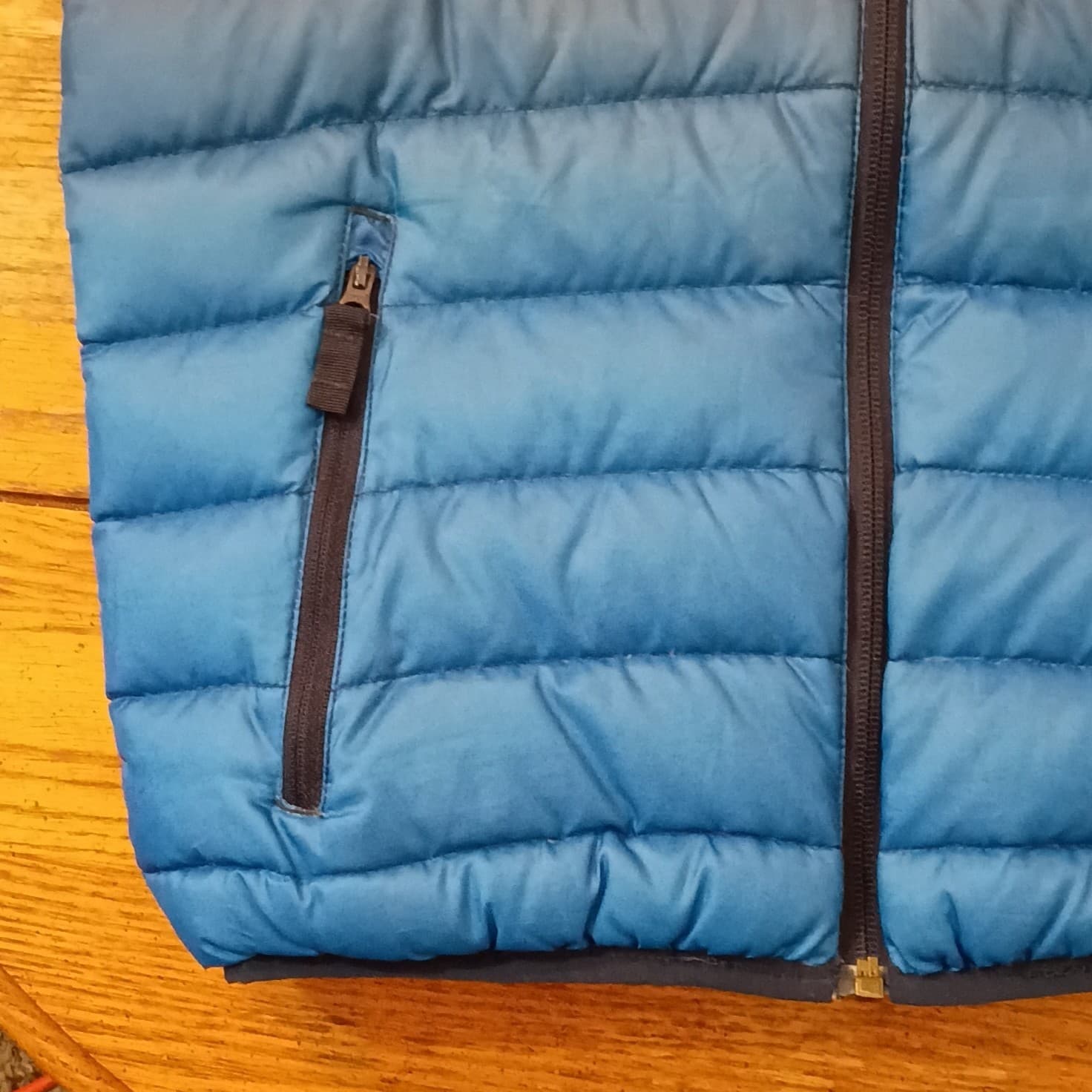 Eddie Bauer Reversible Down Jacket Kids Small Blue Puffer Hooded Winter Coat - Thumbnail 8