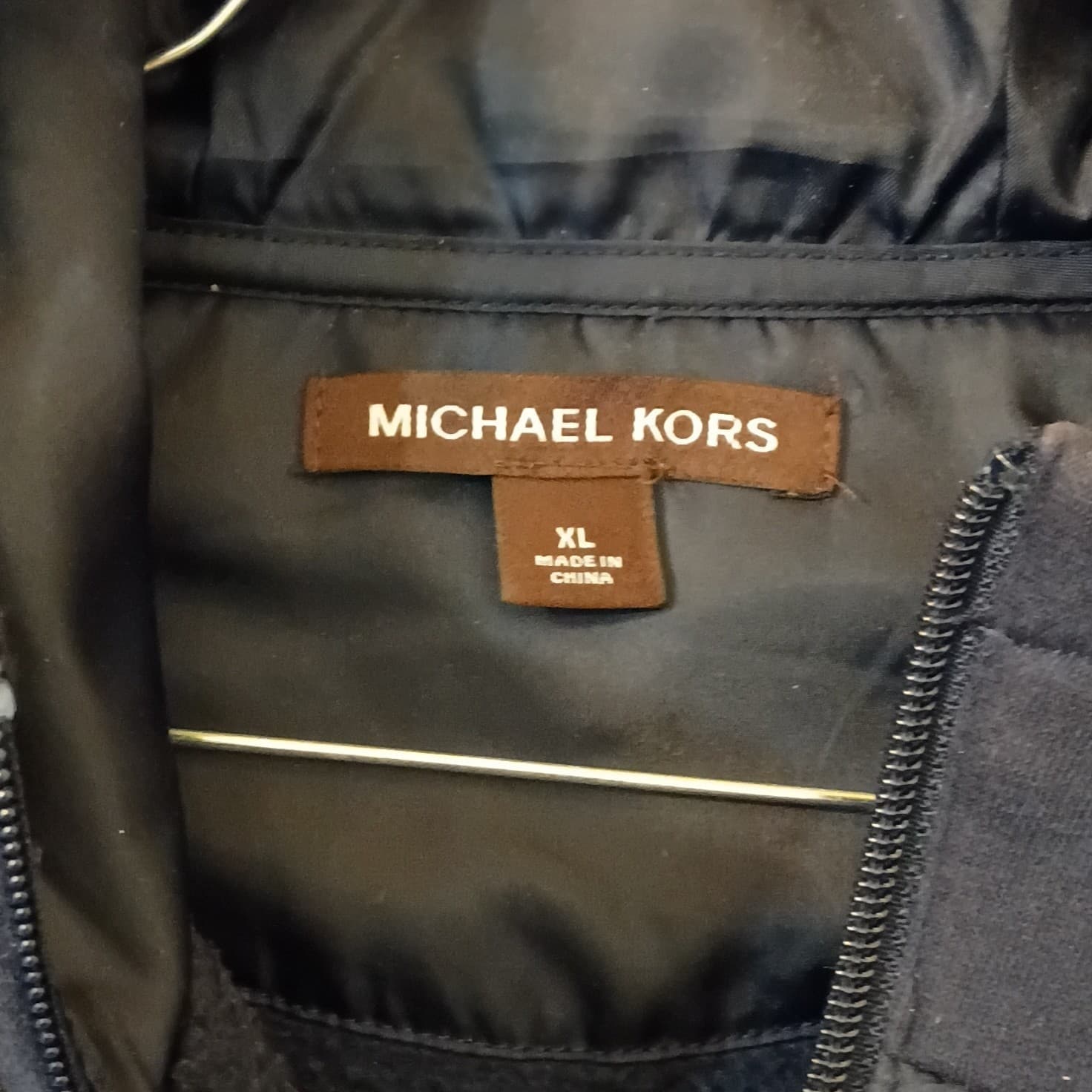 Michael Kors Fully Zip Hooded/Bubble Jacket Men's Size XL Navy Blue - Thumbnail 13