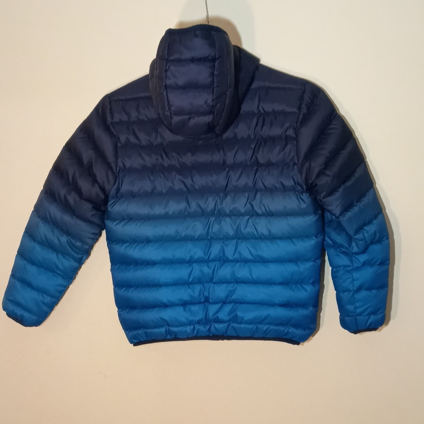 Eddie Bauer Reversible Down Jacket Kids Small Blue Puffer Hooded Winter Coat - Thumbnail 2