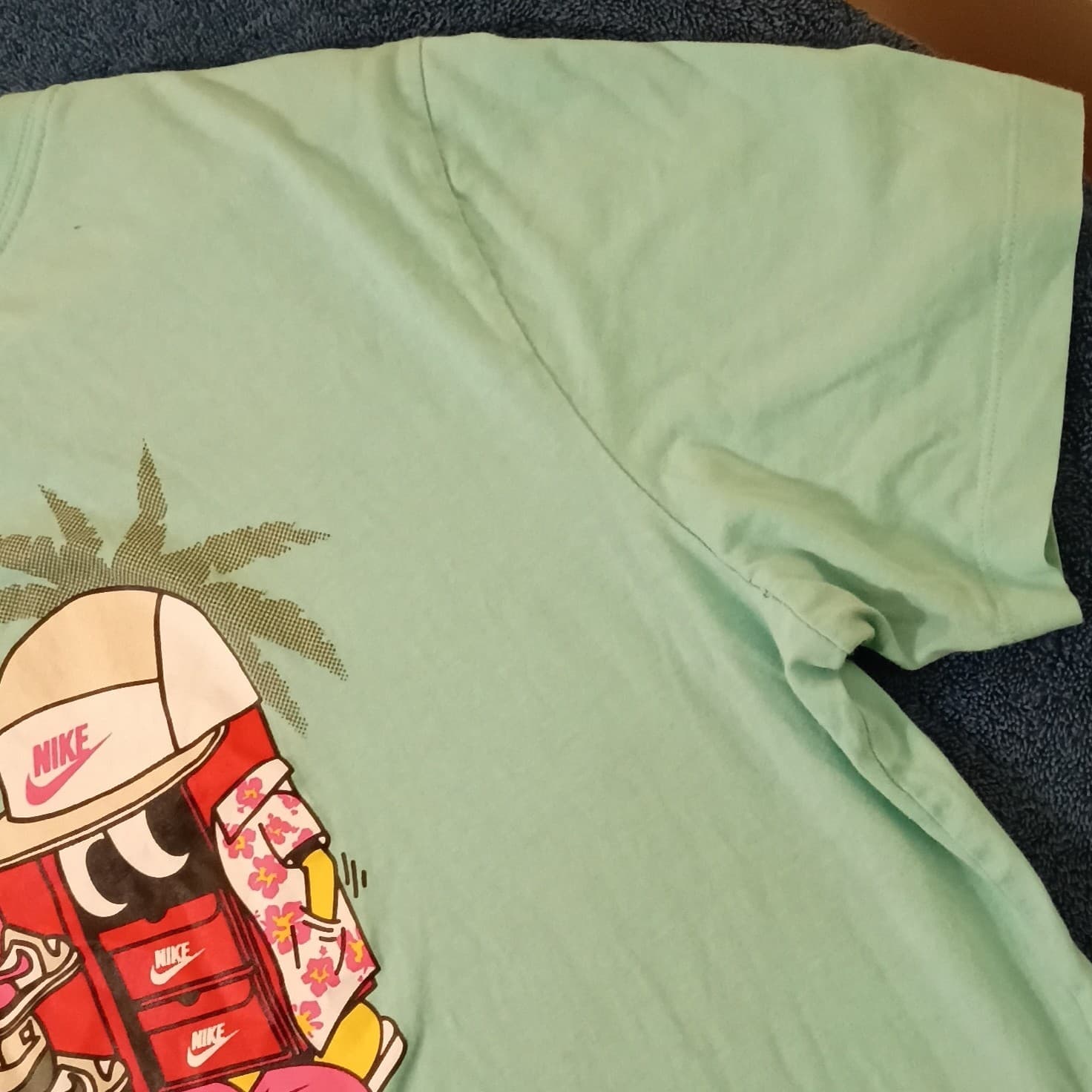 Nike Women’s T Shirt Large Mint Green Logo Graphic Tee Short Sleeve Cotton - Thumbnail 10