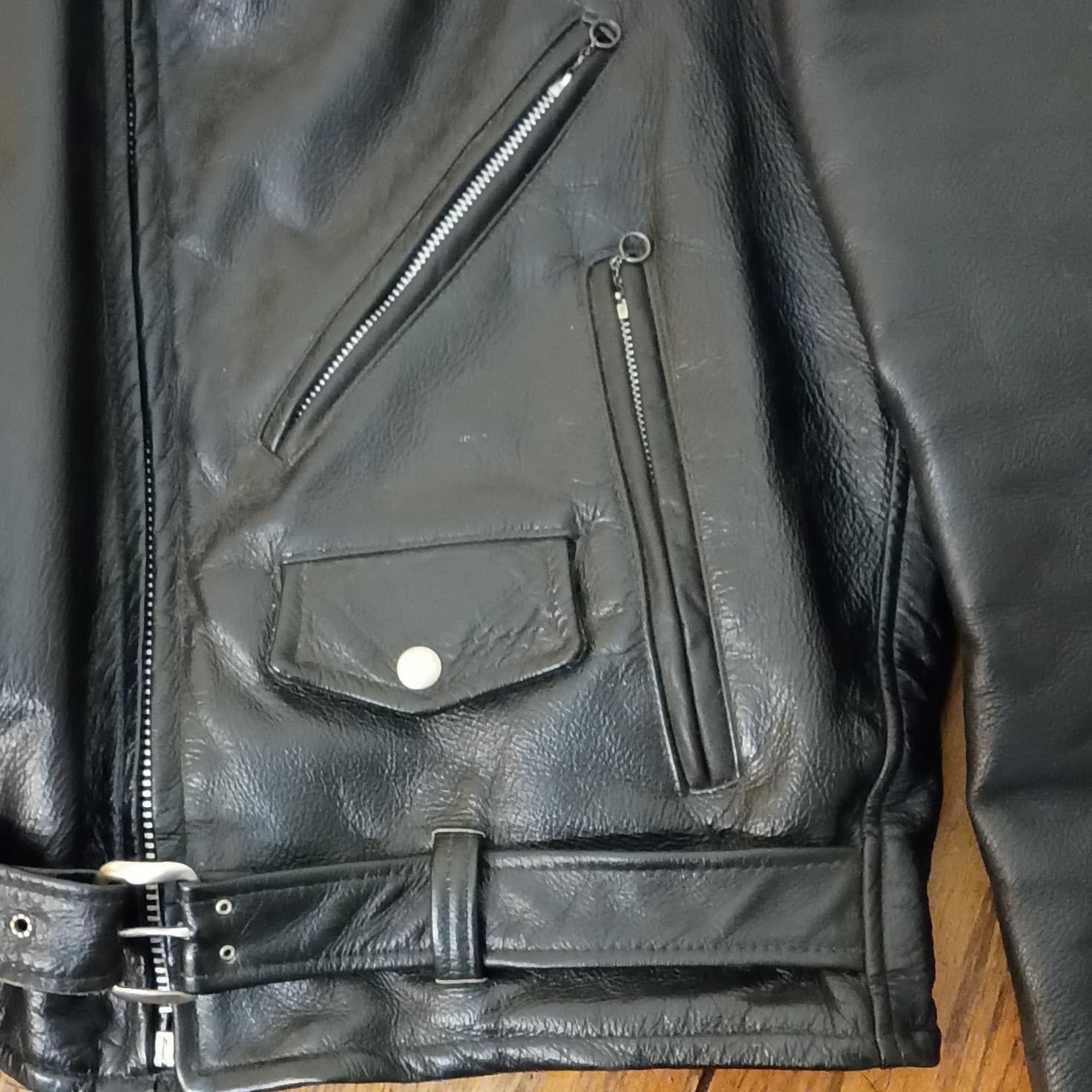 Beau Breed Genuine Leather Bikers Jacket 100% Authentic - Thumbnail 6