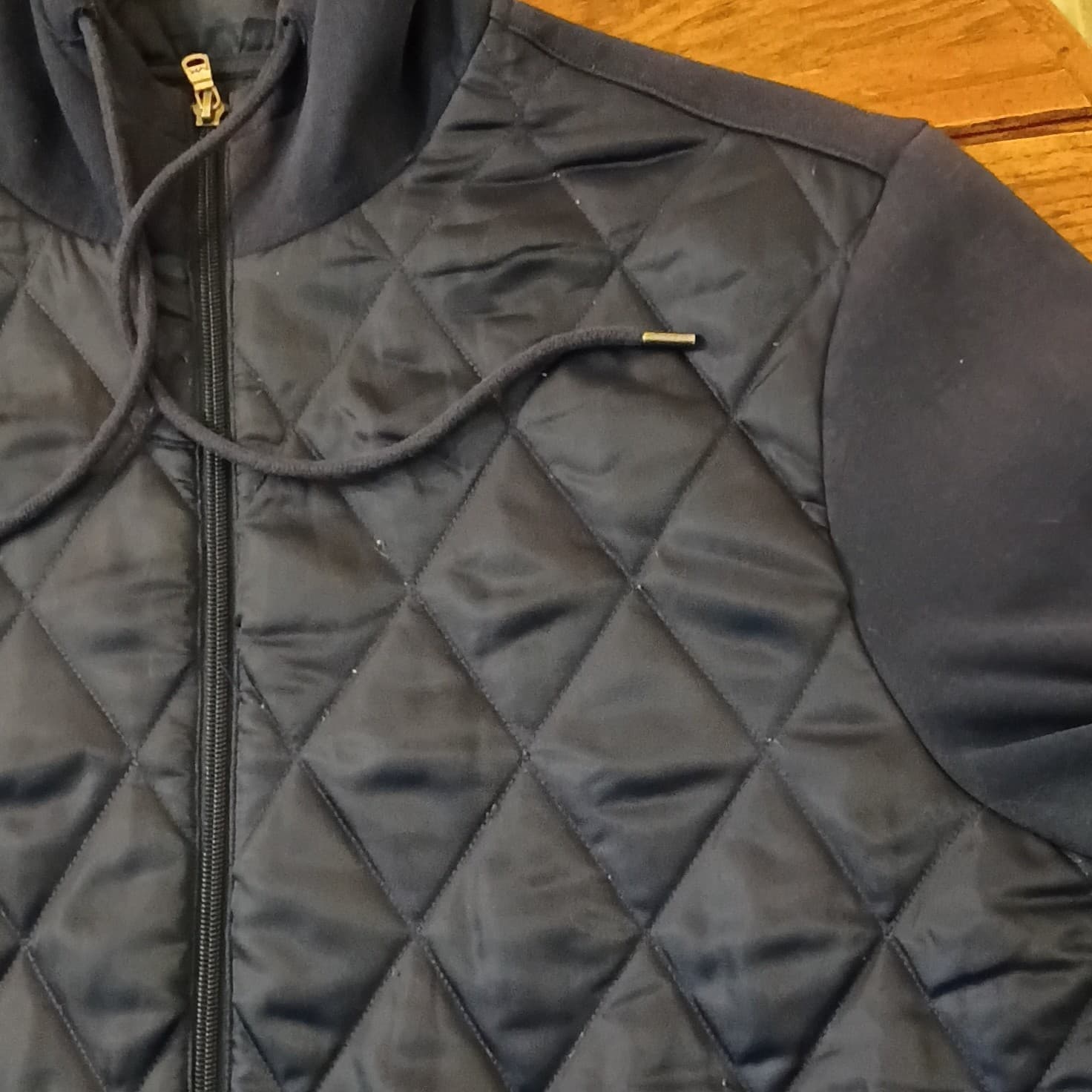 Michael Kors Fully Zip Hooded/Bubble Jacket Men's Size XL Navy Blue - Thumbnail 8