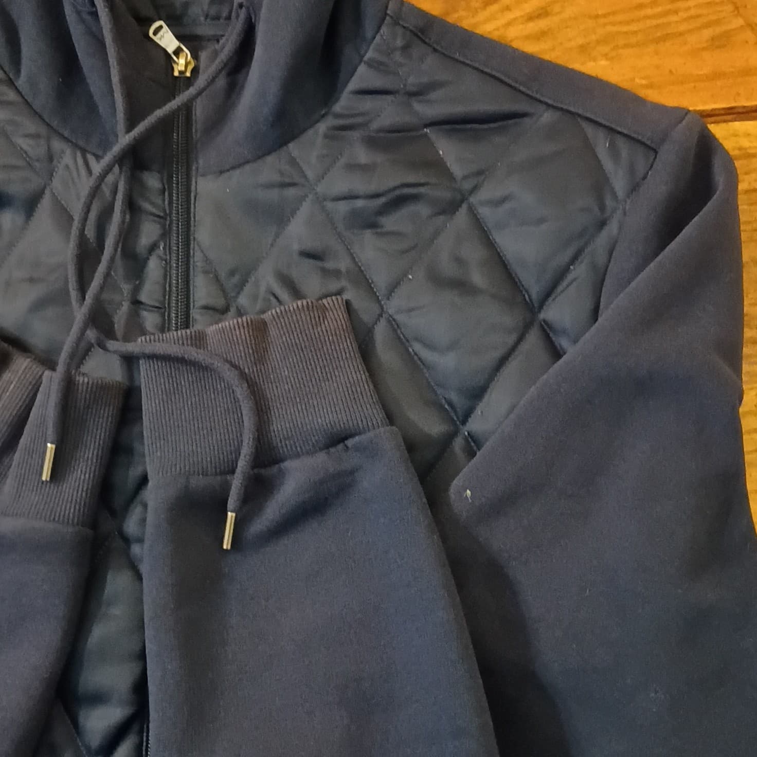 Michael Kors Fully Zip Hooded/Bubble Jacket Men's Size XL Navy Blue - Thumbnail 4