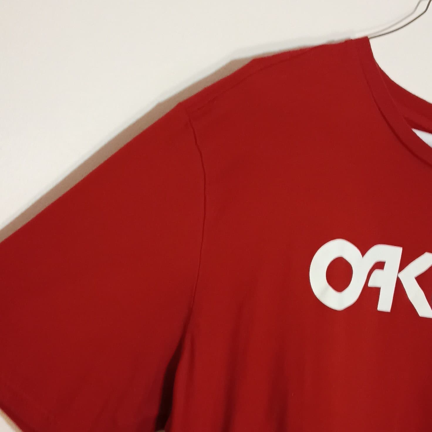 Oakley Mens Red Graphic Logo Crew Neck Short Sleeve Regular Fit T-Shirt XL - Thumbnail 6