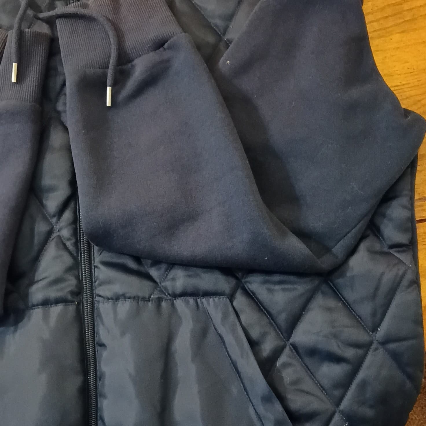 Michael Kors Fully Zip Hooded/Bubble Jacket Men's Size XL Navy Blue - Thumbnail 5