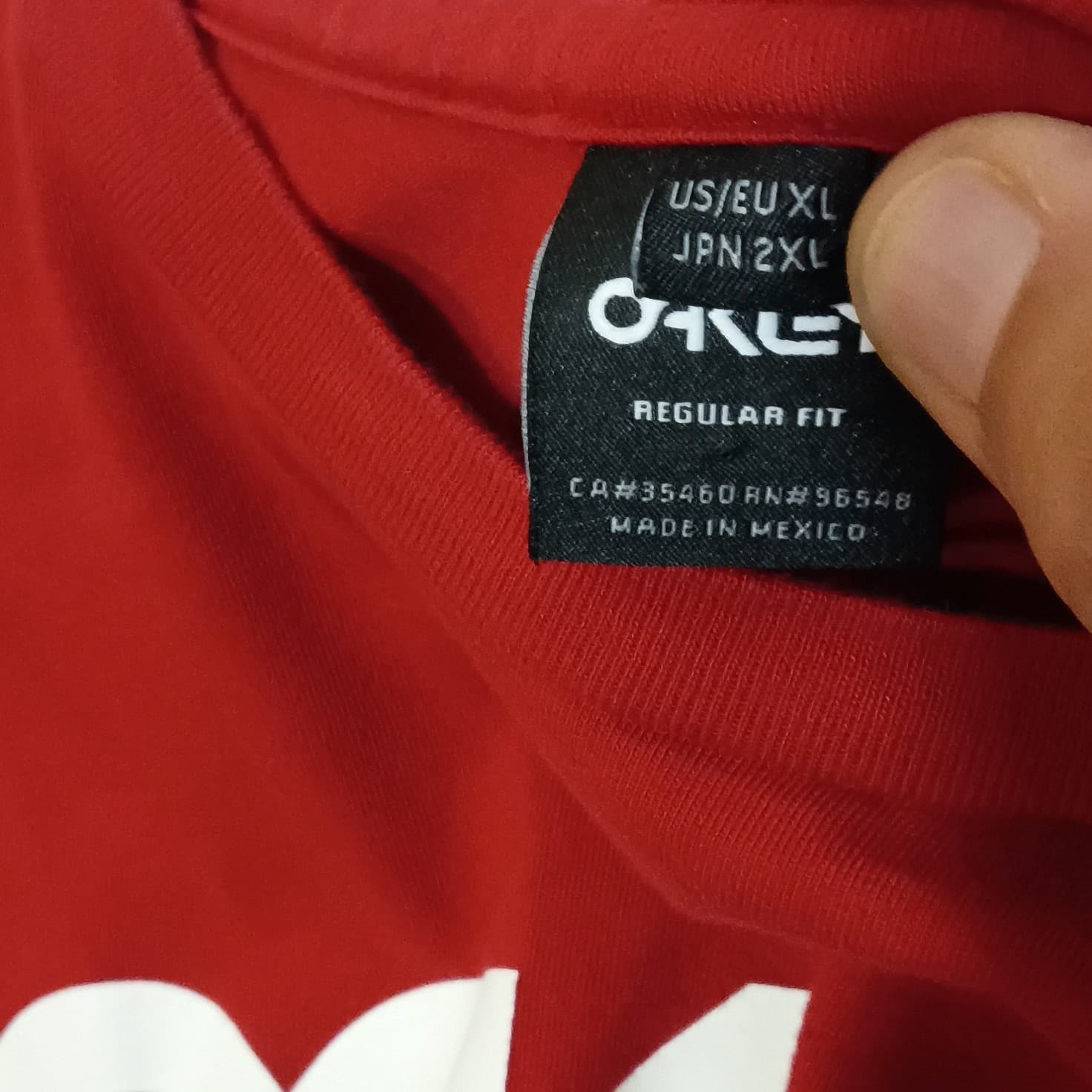 Oakley Mens Red Graphic Logo Crew Neck Short Sleeve Regular Fit T-Shirt XL - Thumbnail 3