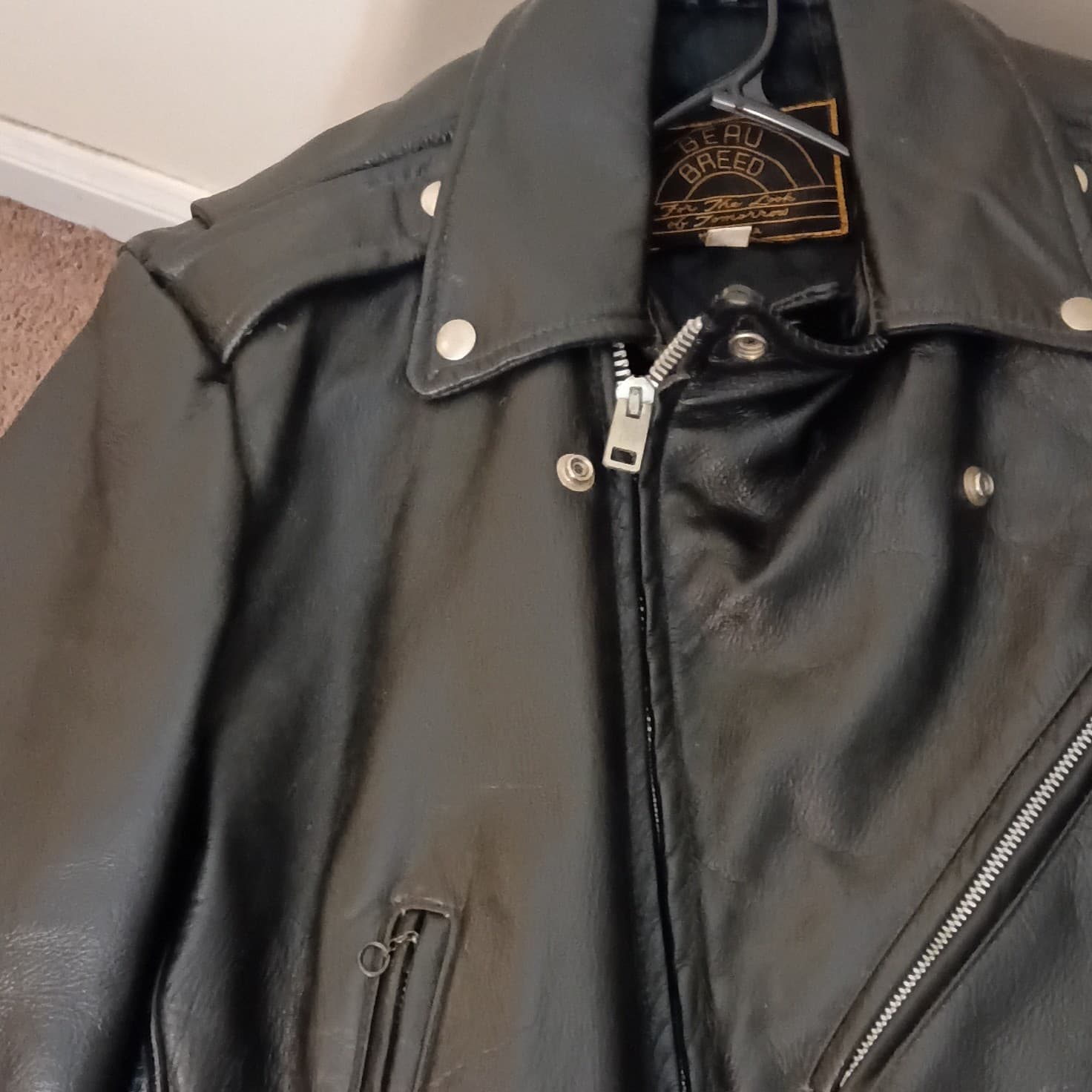 Beau Breed Genuine Leather Bikers Jacket 100% Authentic - Thumbnail 8