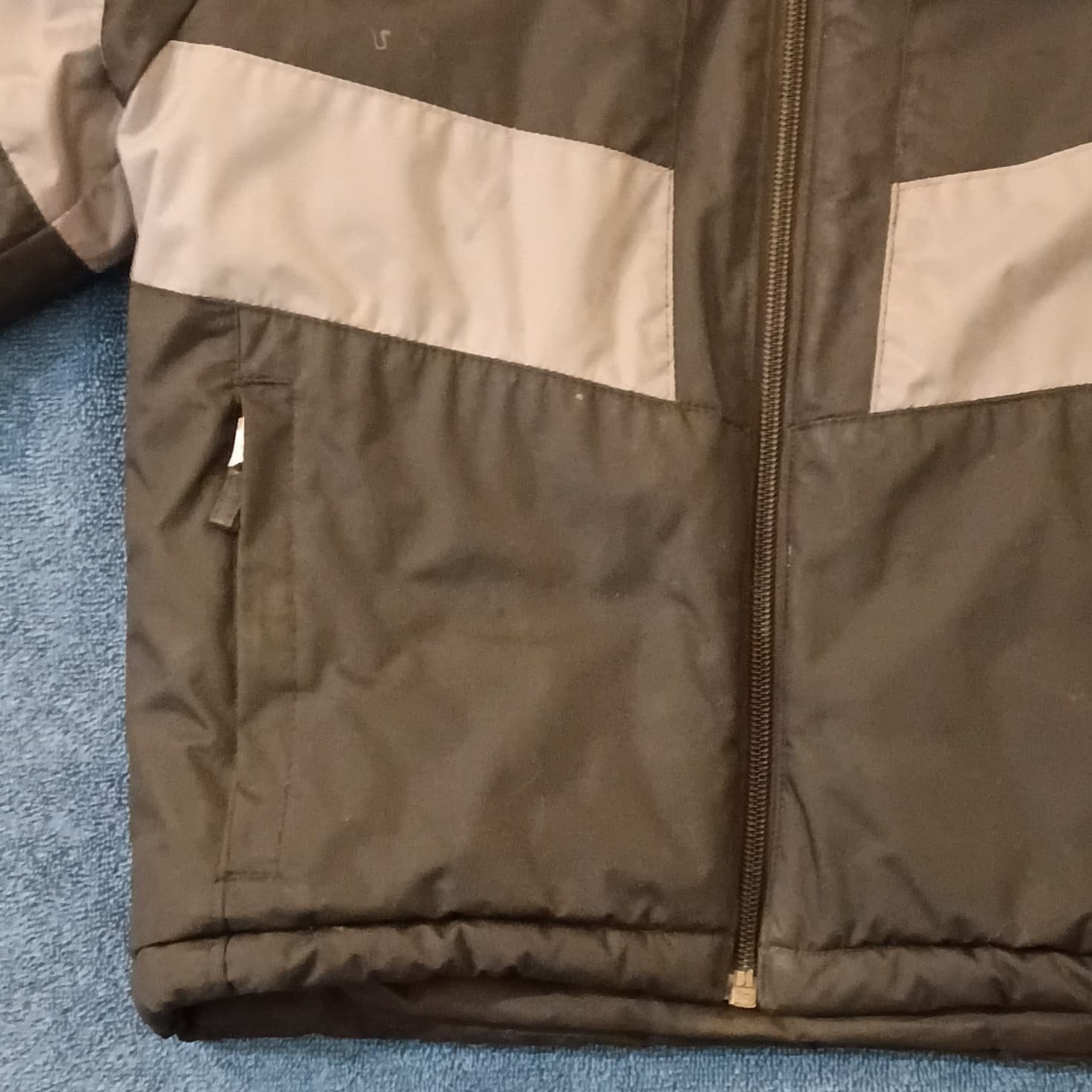 Columbia Outgrown Boys XS Hooded Full Zip Puffer Jacket Black Gray Colorblock - Thumbnail 7