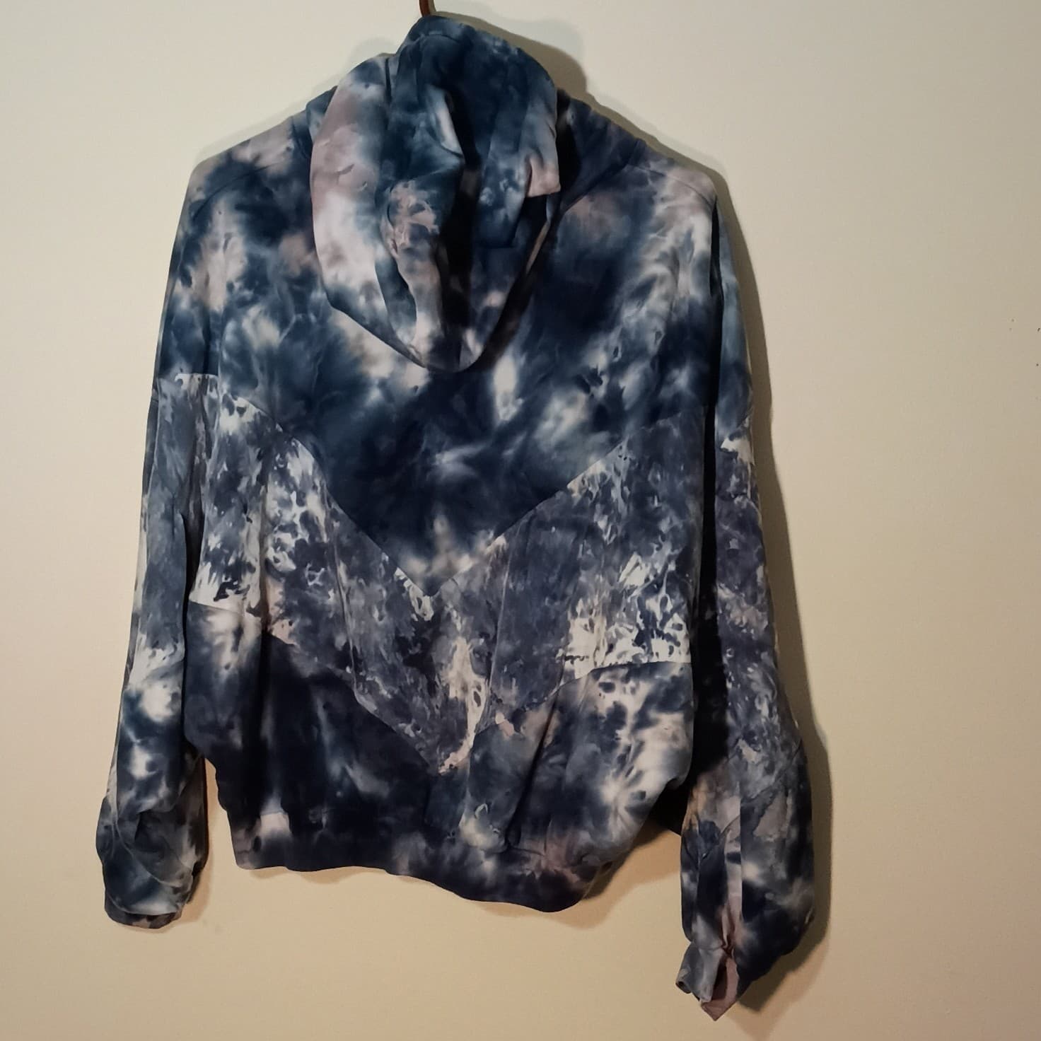 PINK Victoria's Secret Tie-Dye Half Zip Pullover Hoodie Blue/White Women's M - Thumbnail 2