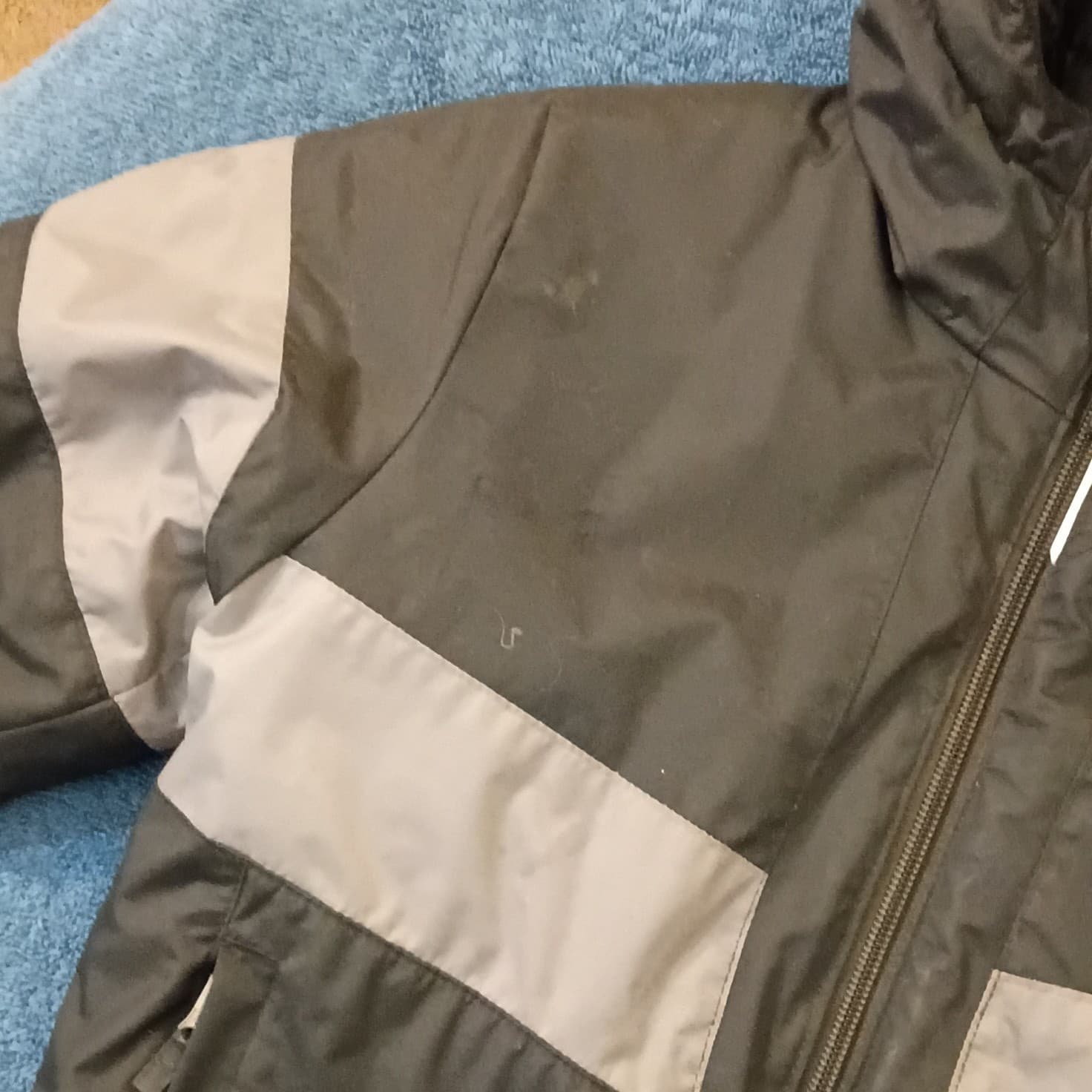 Columbia Outgrown Boys XS Hooded Full Zip Puffer Jacket Black Gray Colorblock - Thumbnail 5