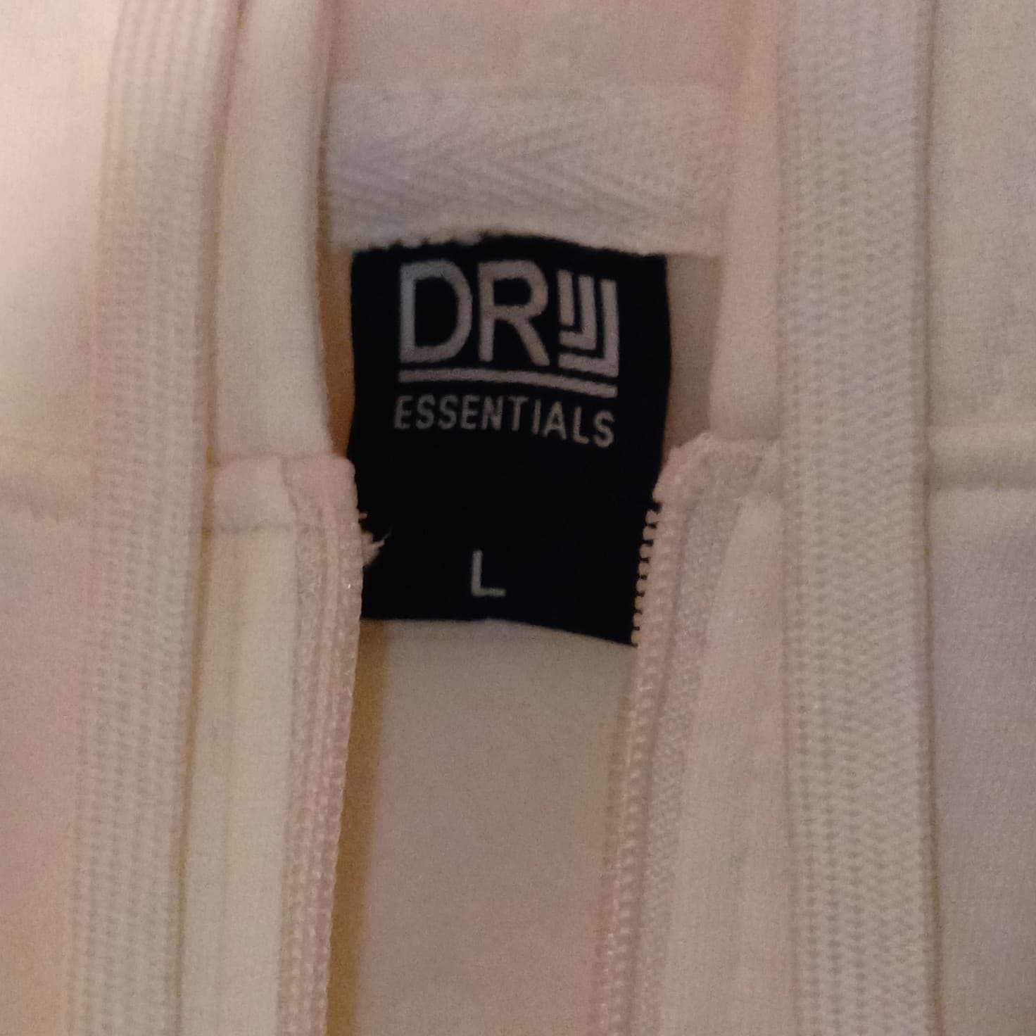 Essentials Men's White Full Zip Hoodie Long Sleeve Sweatshirt Size L - Thumbnail 12