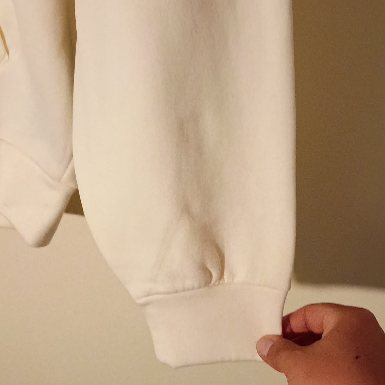 Essentials Men's White Full Zip Hoodie Long Sleeve Sweatshirt Size L - Thumbnail 5