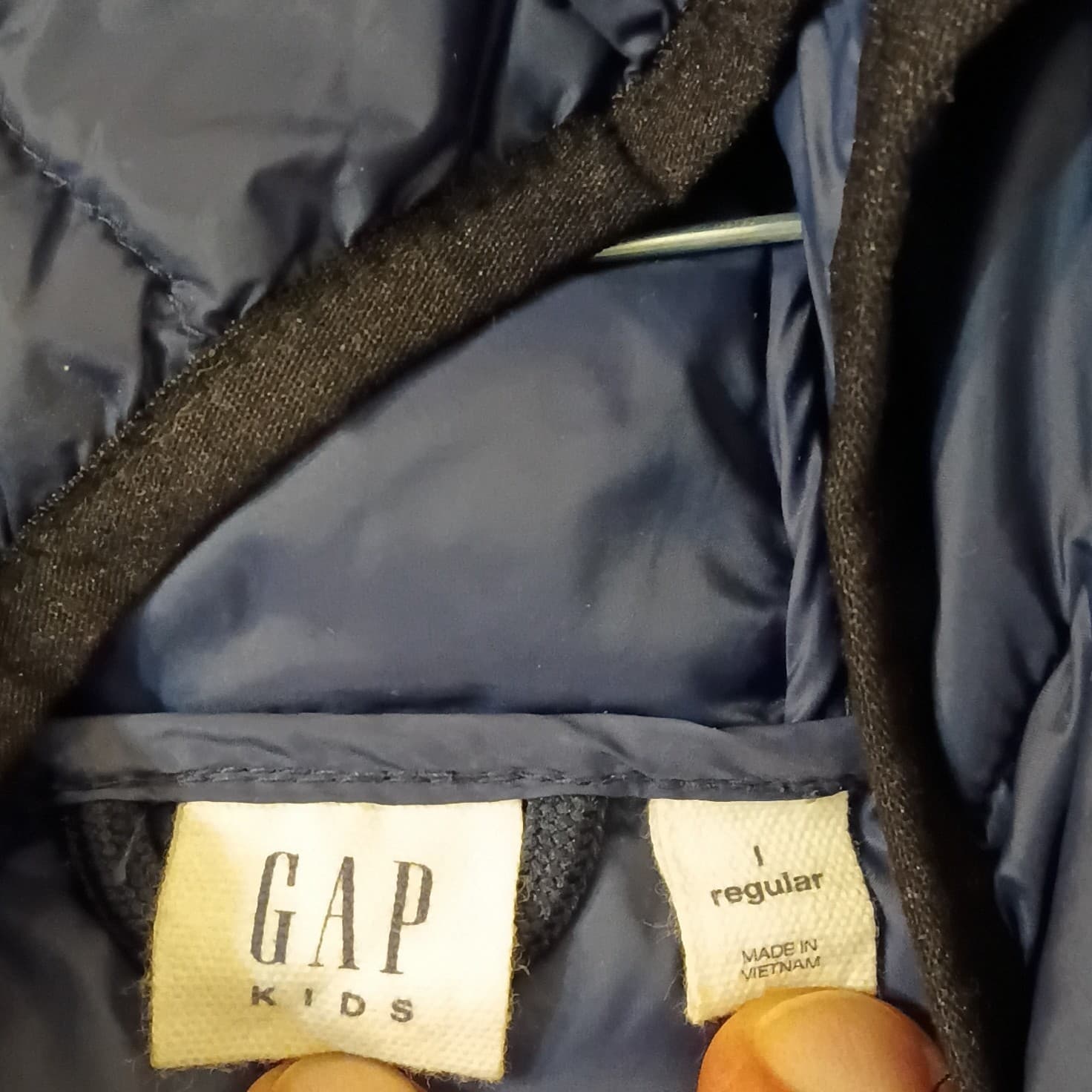 Boys Packable Puffer Jacket Navy Lightweight Gap Kids Primaloft Size Large - Thumbnail 3