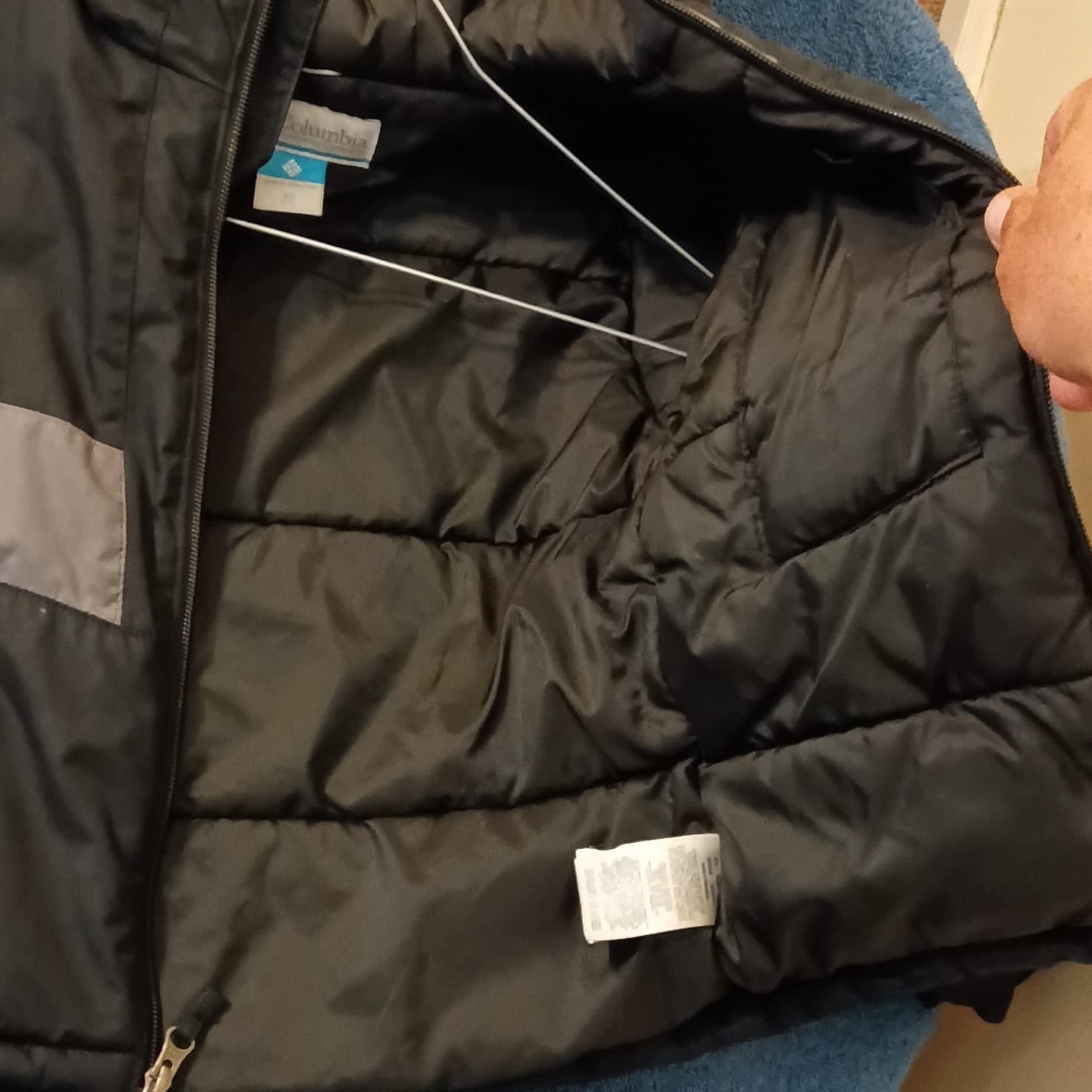 Columbia Outgrown Boys XS Hooded Full Zip Puffer Jacket Black Gray Colorblock - Thumbnail 17