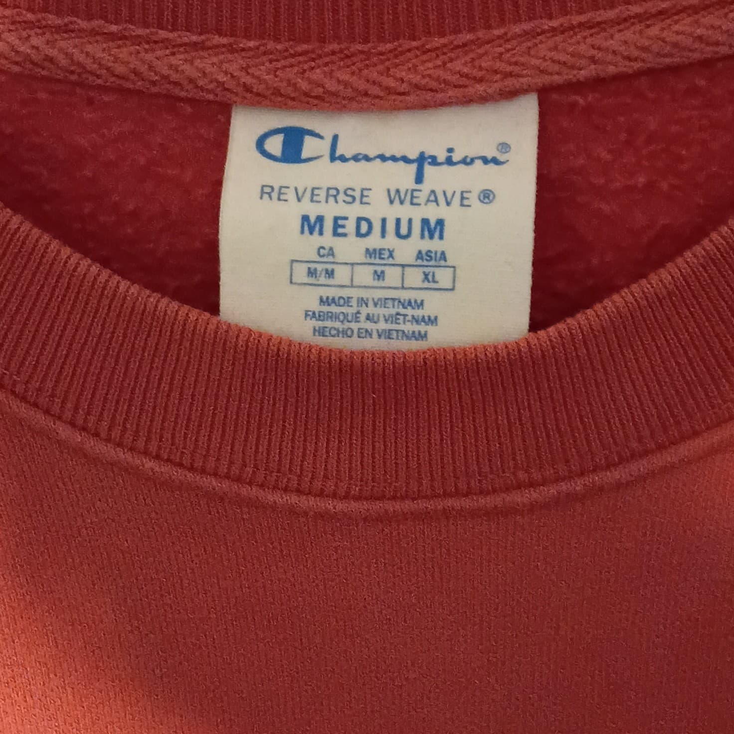 Champion Reverse Weave Sweatshirt Medium Rust Orange Embroidered Logo - Thumbnail 2