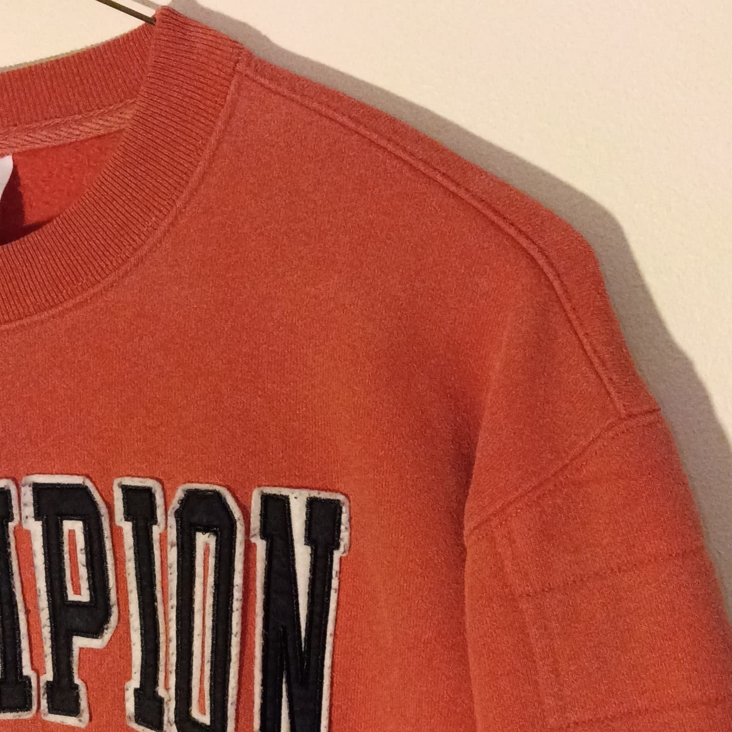 Champion Reverse Weave Sweatshirt Medium Rust Orange Embroidered Logo - Thumbnail 3