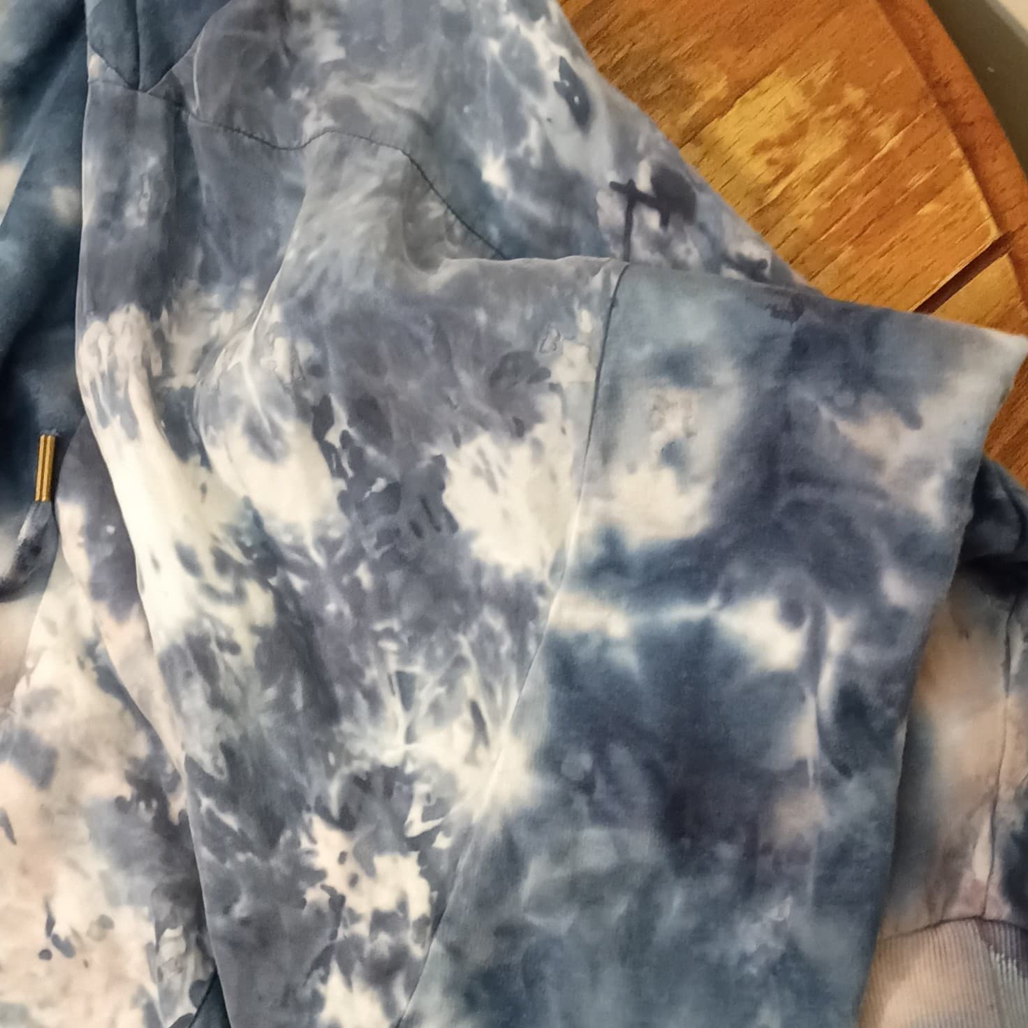 PINK Victoria's Secret Tie-Dye Half Zip Pullover Hoodie Blue/White Women's M - Thumbnail 8