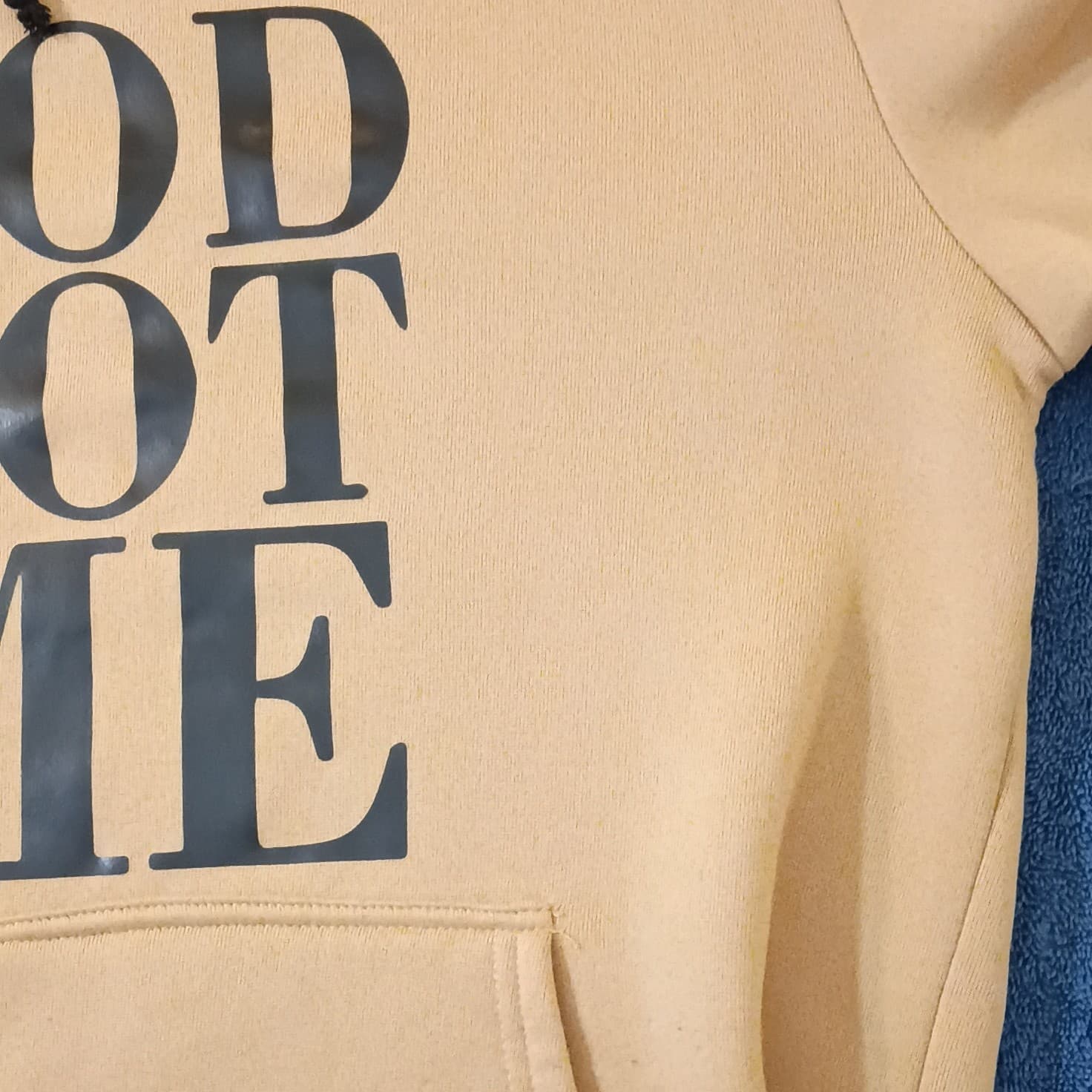 Manfinity Hoodie God's Got Me Logo Tan Colorway Men's Size Large - Thumbnail 6