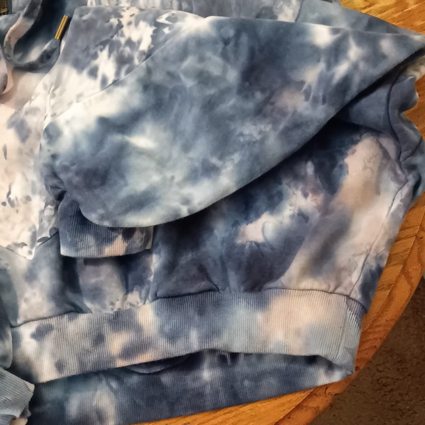 PINK Victoria's Secret Tie-Dye Half Zip Pullover Hoodie Blue/White Women's M - Thumbnail 9