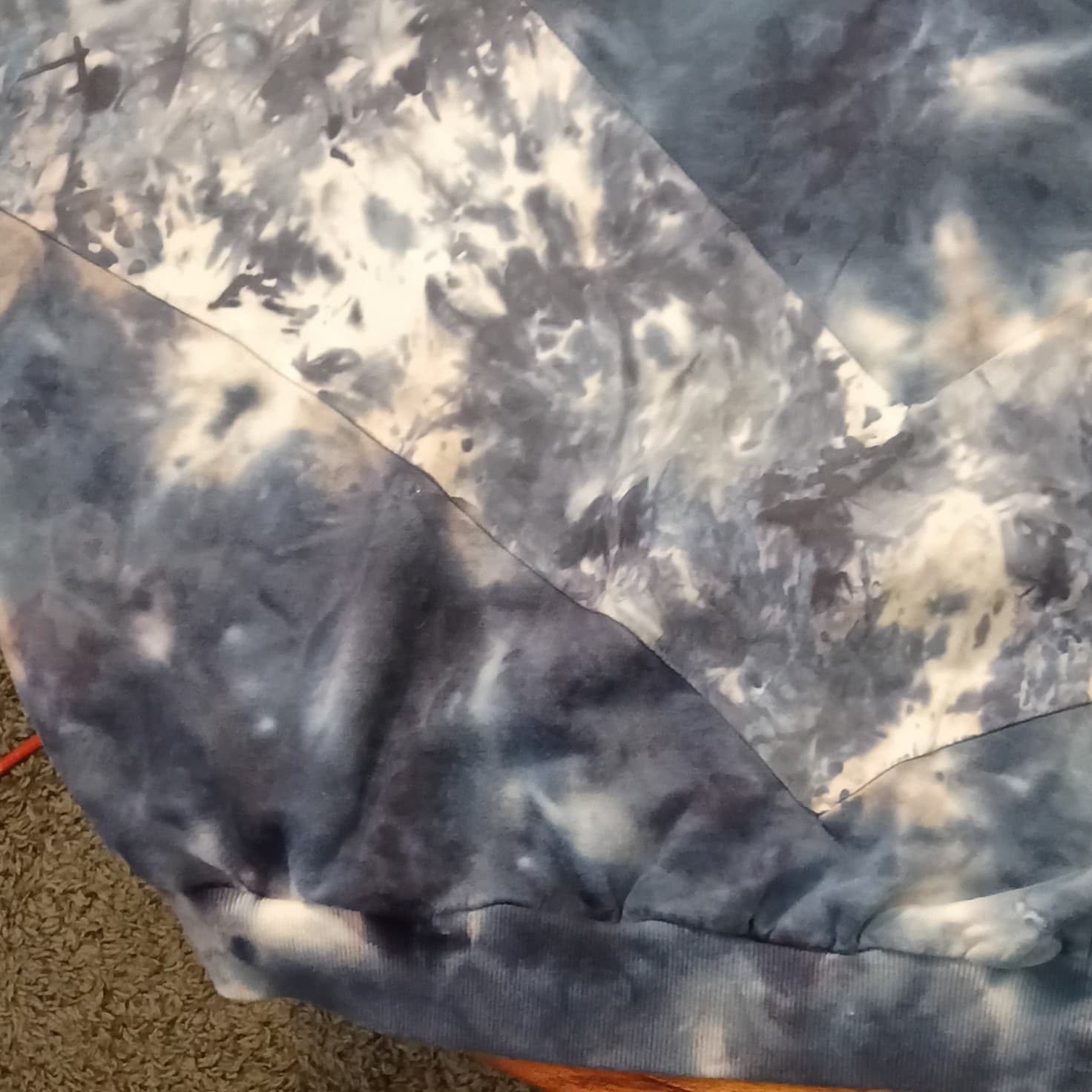 PINK Victoria's Secret Tie-Dye Half Zip Pullover Hoodie Blue/White Women's M - Thumbnail 14