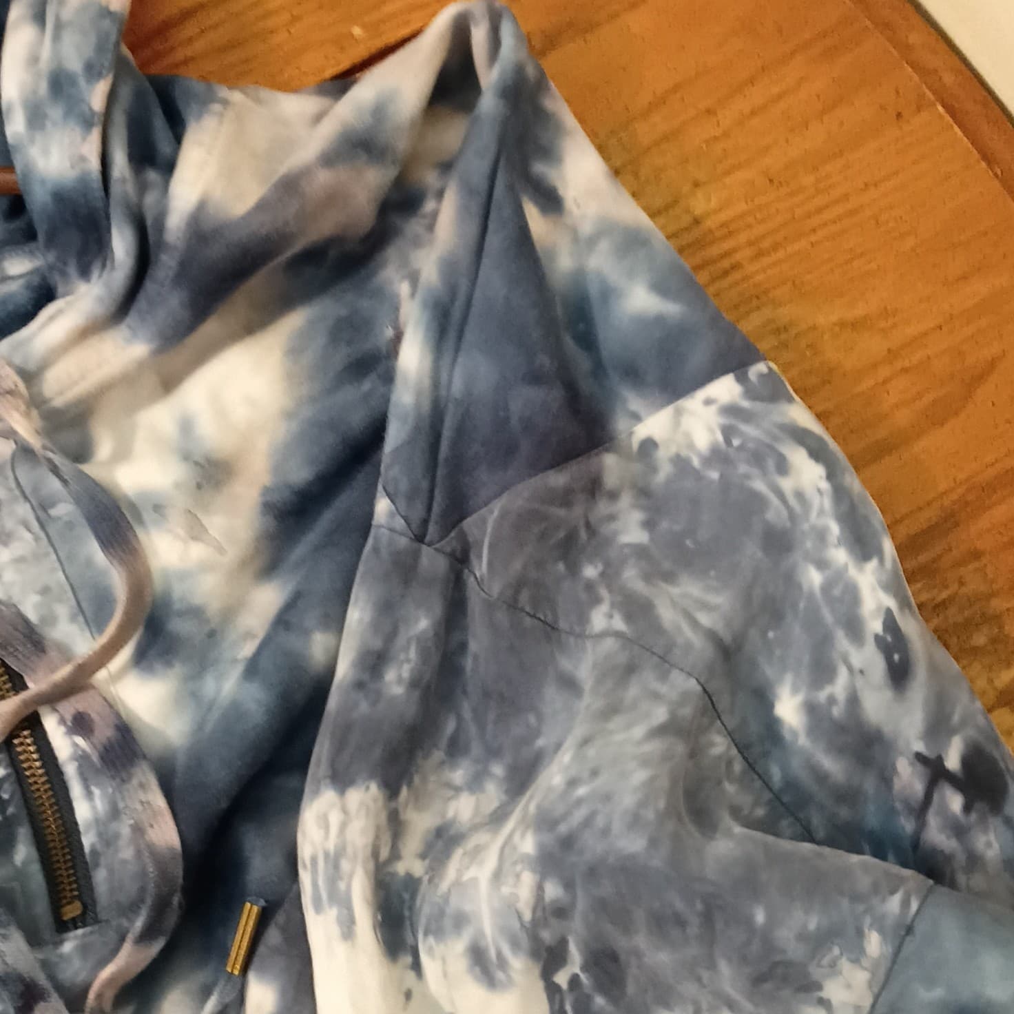 PINK Victoria's Secret Tie-Dye Half Zip Pullover Hoodie Blue/White Women's M - Thumbnail 7