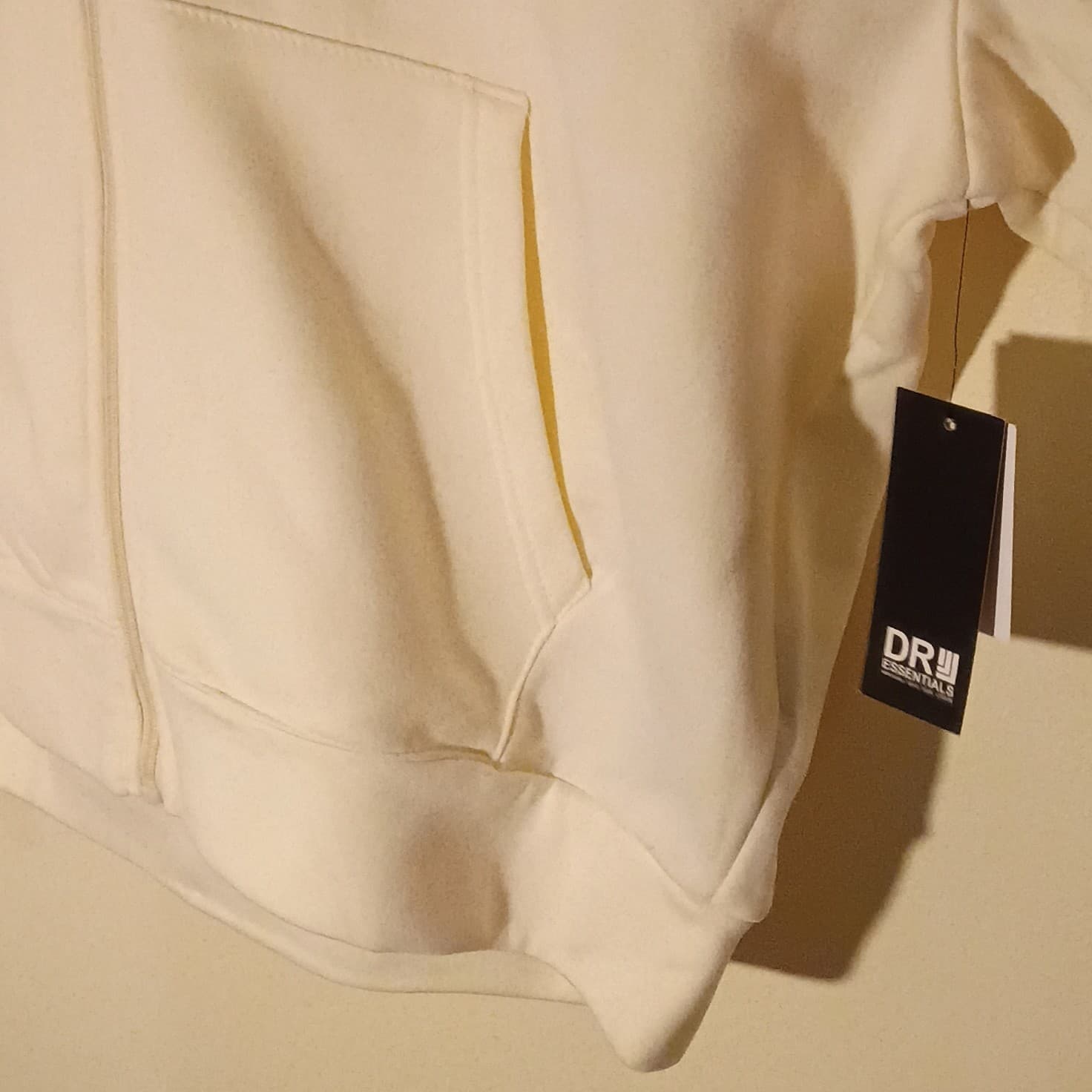 Essentials Men's White Full Zip Hoodie Long Sleeve Sweatshirt Size L - Thumbnail 6