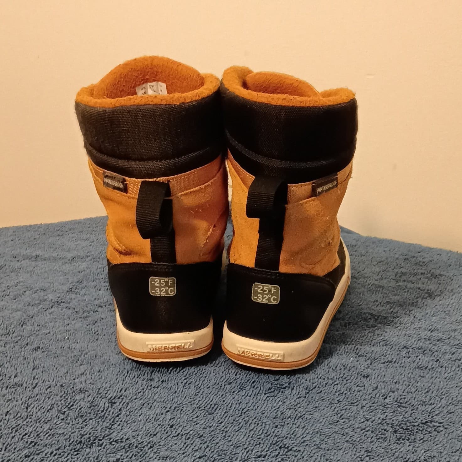 Merrell Snow Bank Waterproof Lined Snow Boots Tan/Black US 1M EU 32 - Thumbnail 3