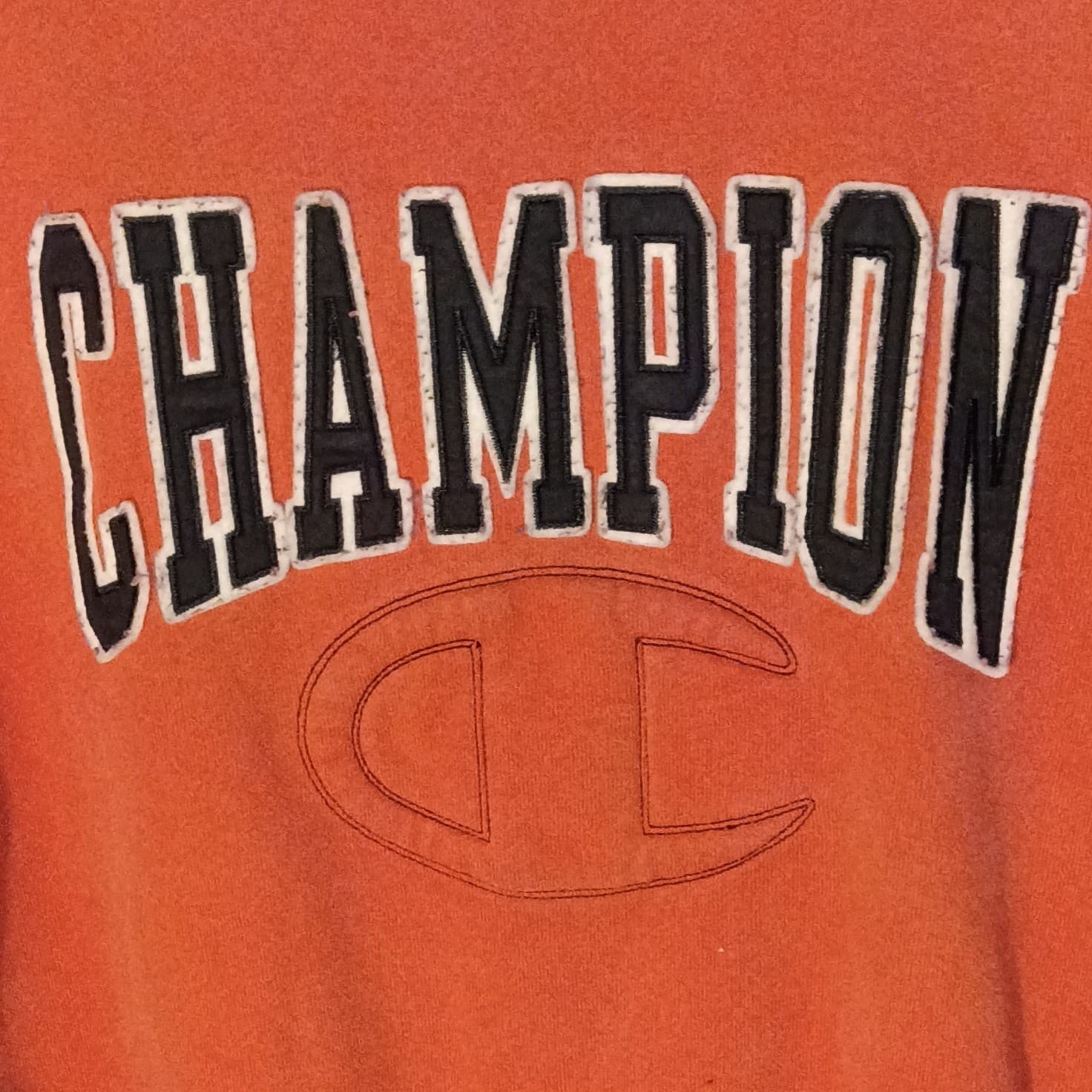 Champion Reverse Weave Sweatshirt Medium Rust Orange Embroidered Logo - Thumbnail 6