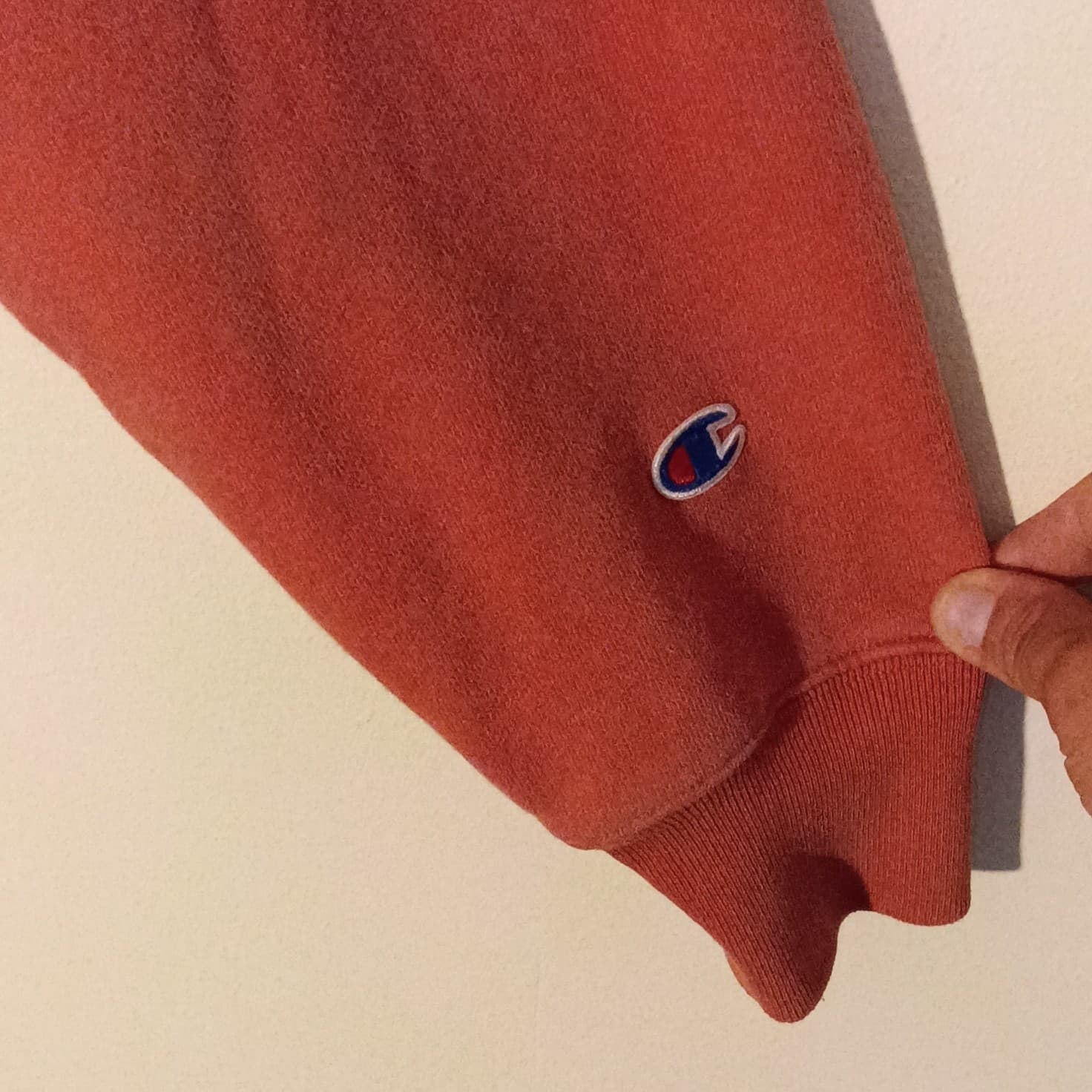 Champion Reverse Weave Sweatshirt Medium Rust Orange Embroidered Logo - Thumbnail 5