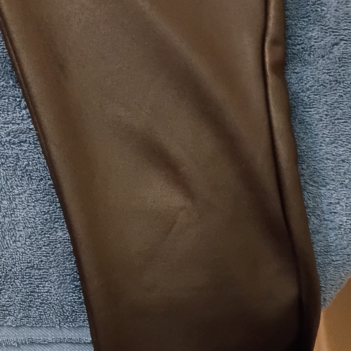 Express Women's Black Faux Leather Ankle Leggings Size L Stretch Elastic Waist - Thumbnail 7