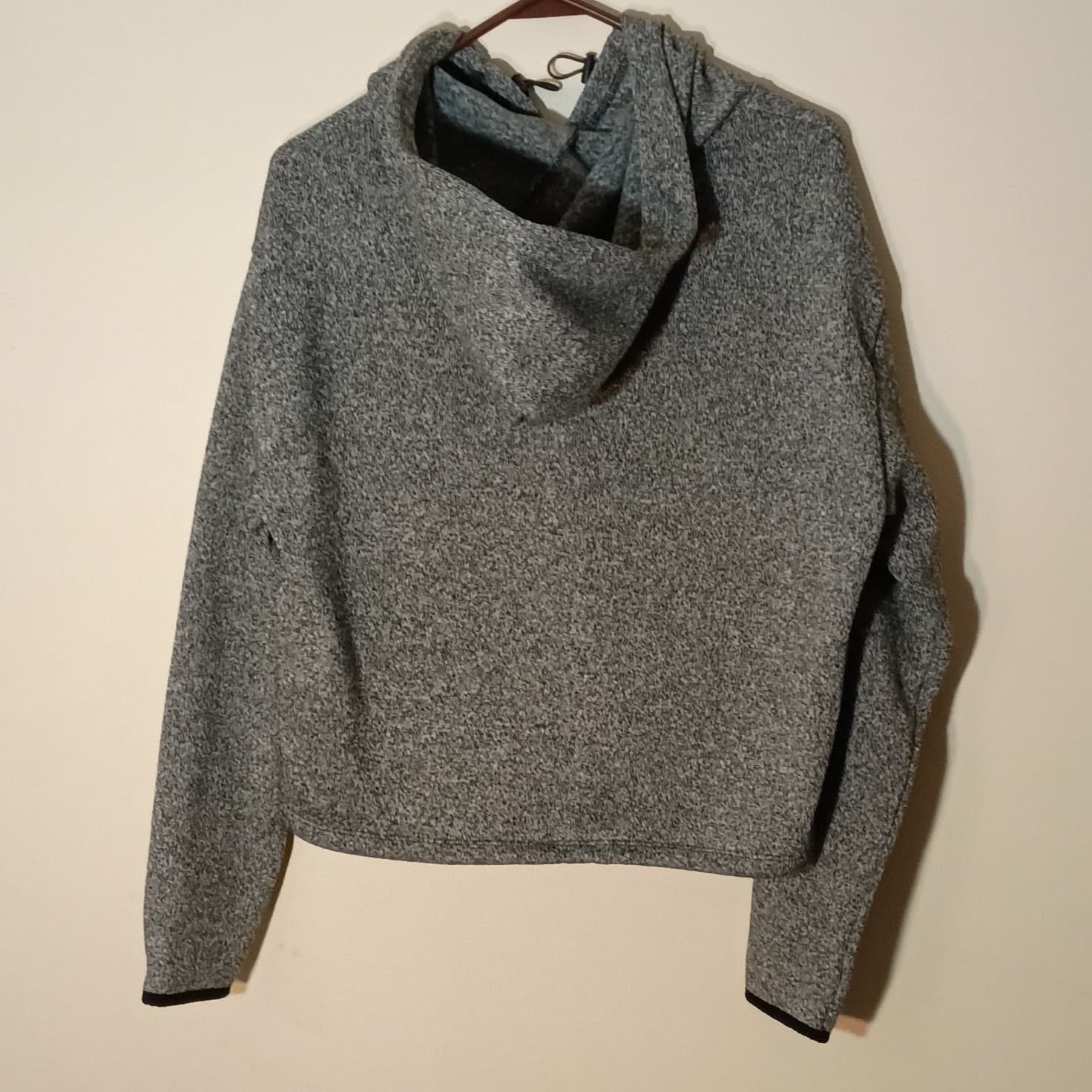 PINK Victoria's Secret Heather Gray Logo Pullover Hoodie Drawstring Women's M - Thumbnail 2
