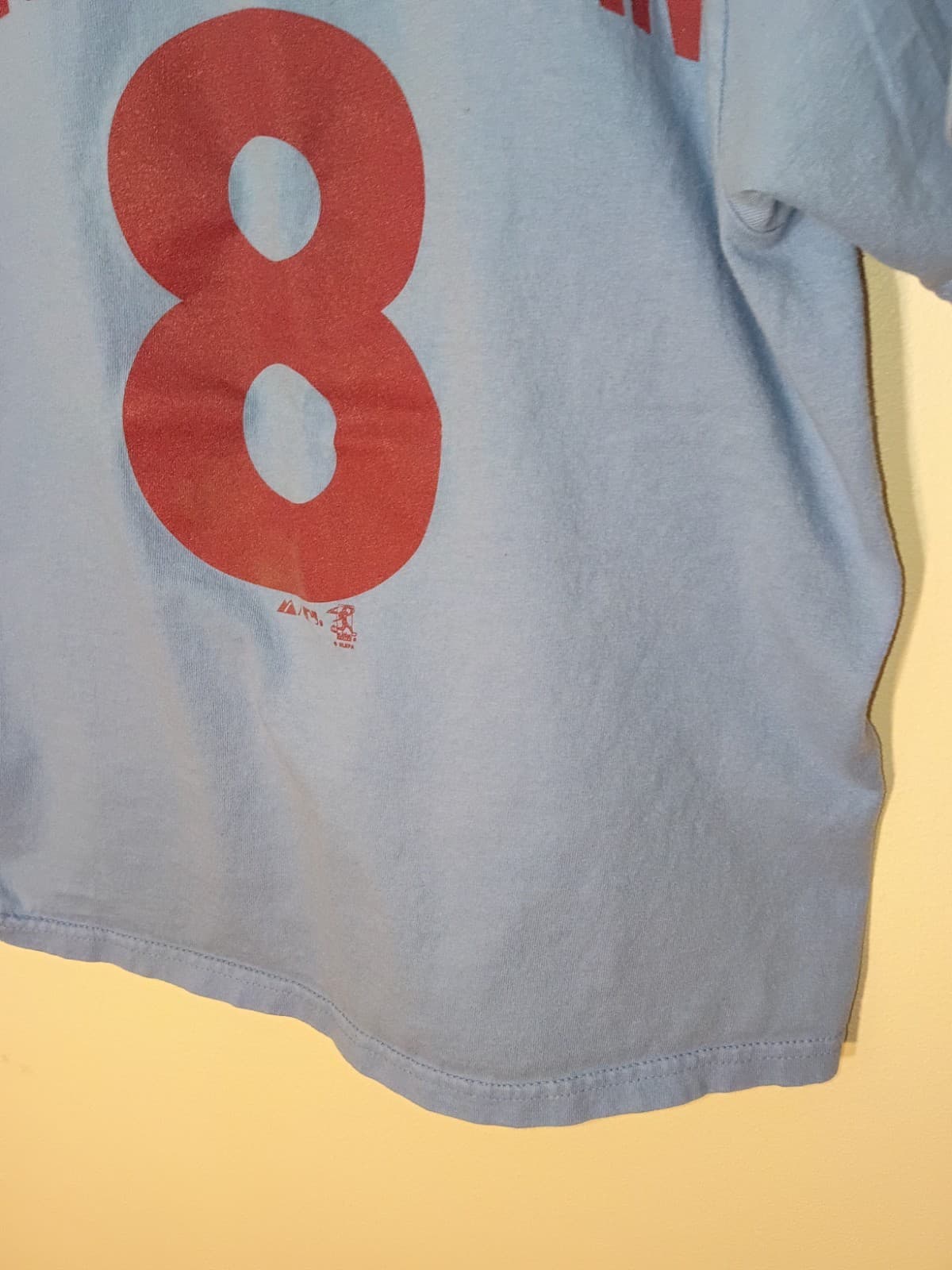 Majestic Philadelphia Phillies Flyin Hawaiian #8 World Series MLB Shirt Size L - Thumbnail 5