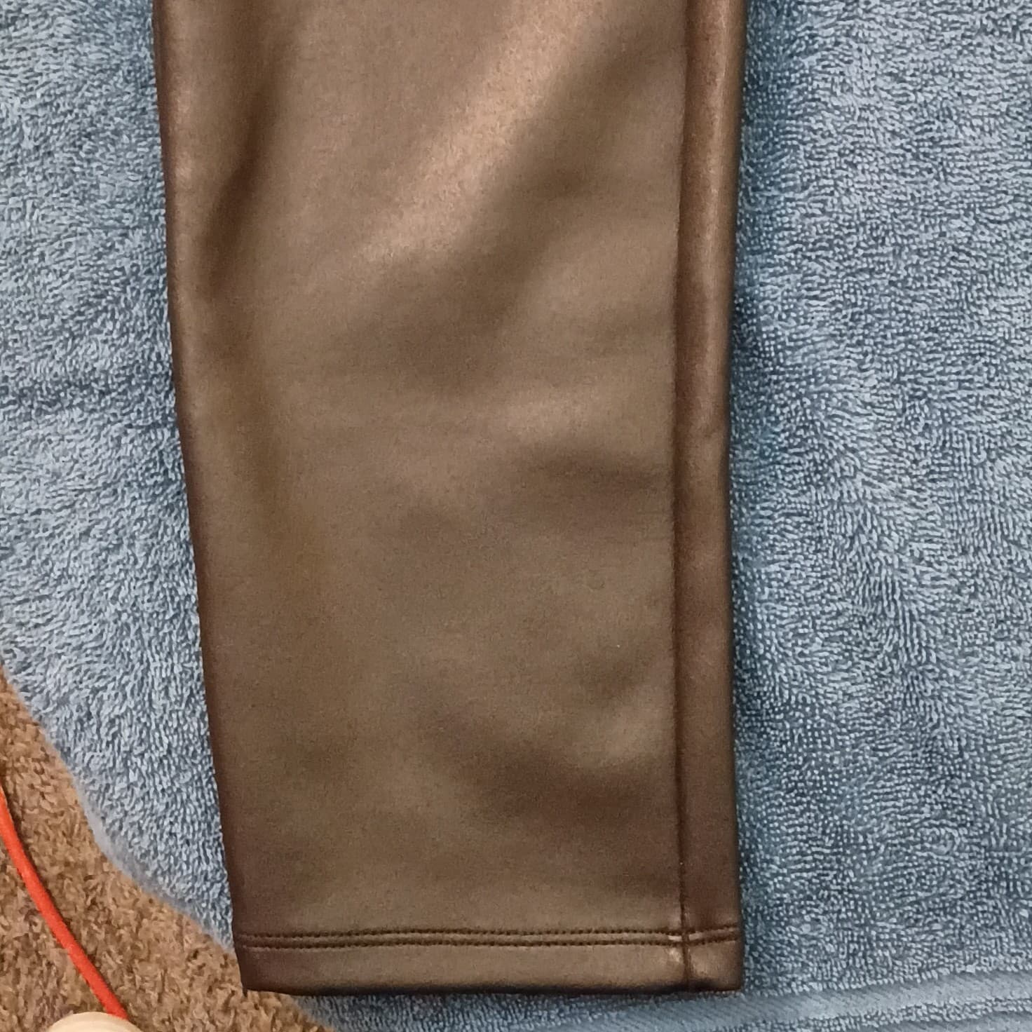 Express Women's Black Faux Leather Ankle Leggings Size L Stretch Elastic Waist - Thumbnail 11