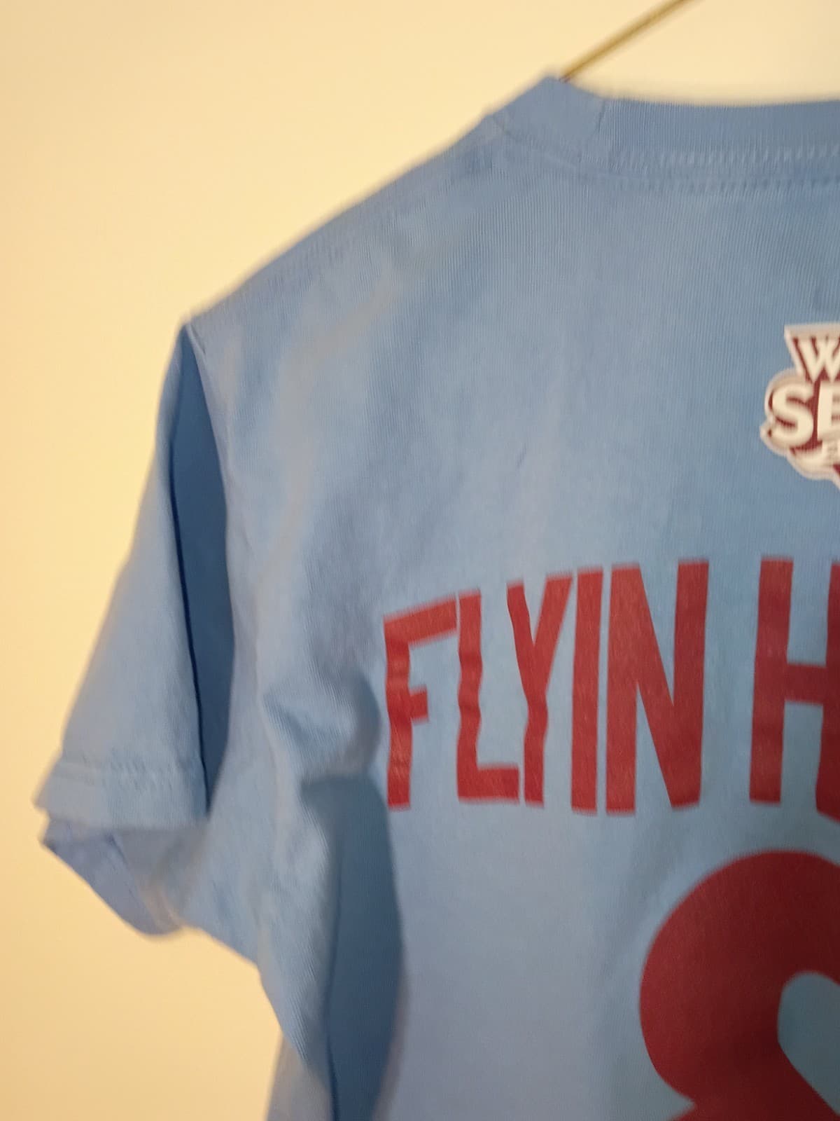 Majestic Philadelphia Phillies Flyin Hawaiian #8 World Series MLB Shirt Size L - Thumbnail 7