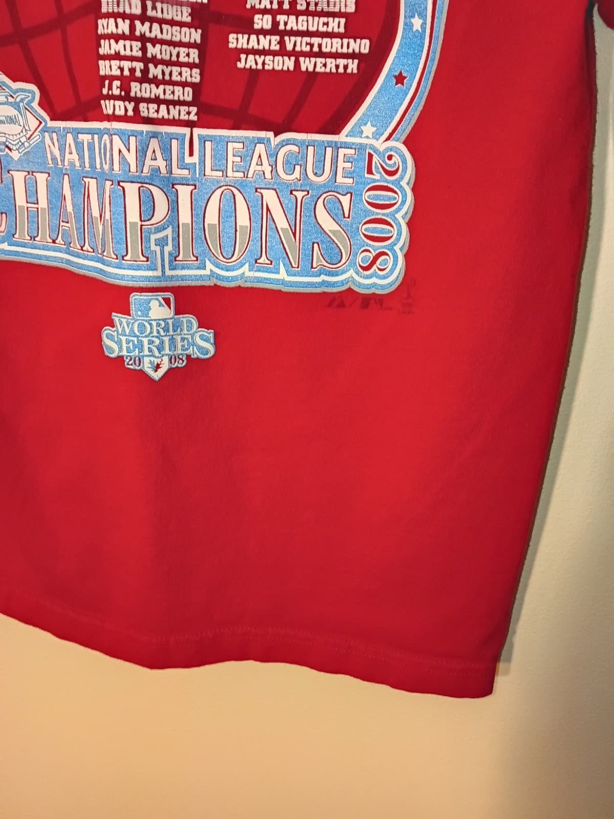 Majestic Philadelphia Phillies 2008 NL Champions MLB Red T-Shirt - Thumbnail 8